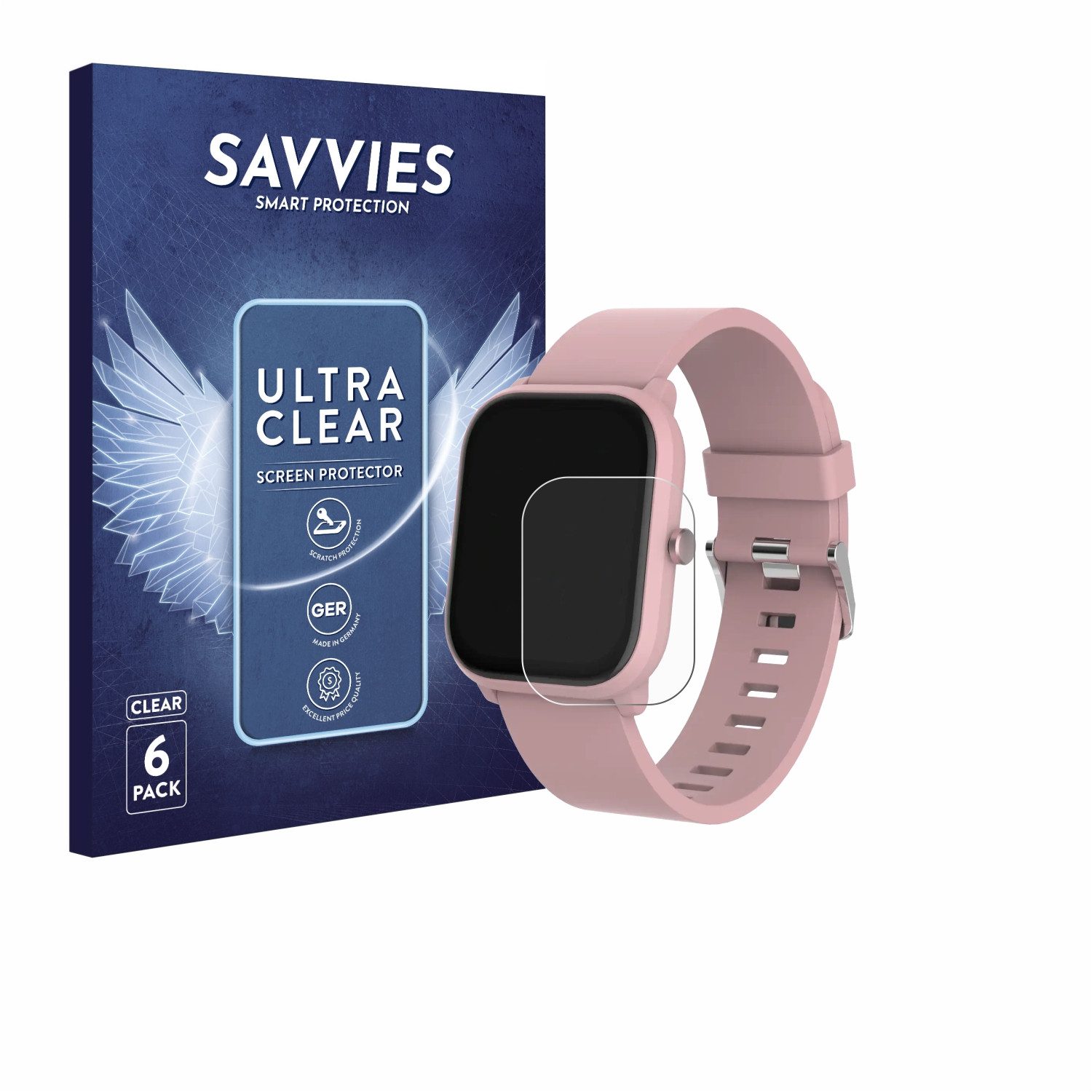 Savvies Displayschutzfolie Schutzfolie für Denver SWK-120RO, 6 Stück, Displayschutz Schutz Folie Klar Transparent