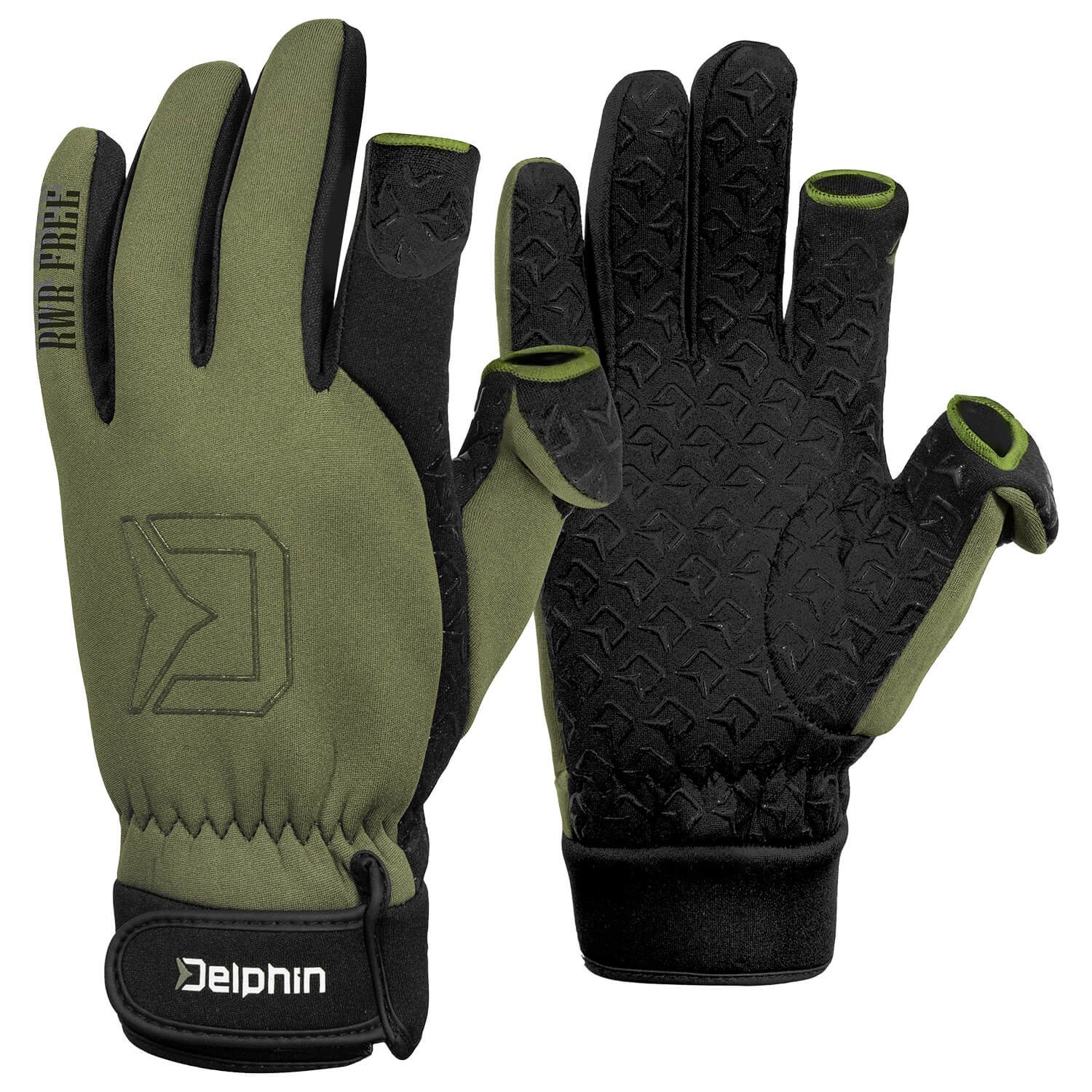 Delphin.sk Angelhandschuhe Delphin RWR Neopren Herren Handschuhe Grün Schwarz Winter wärmend