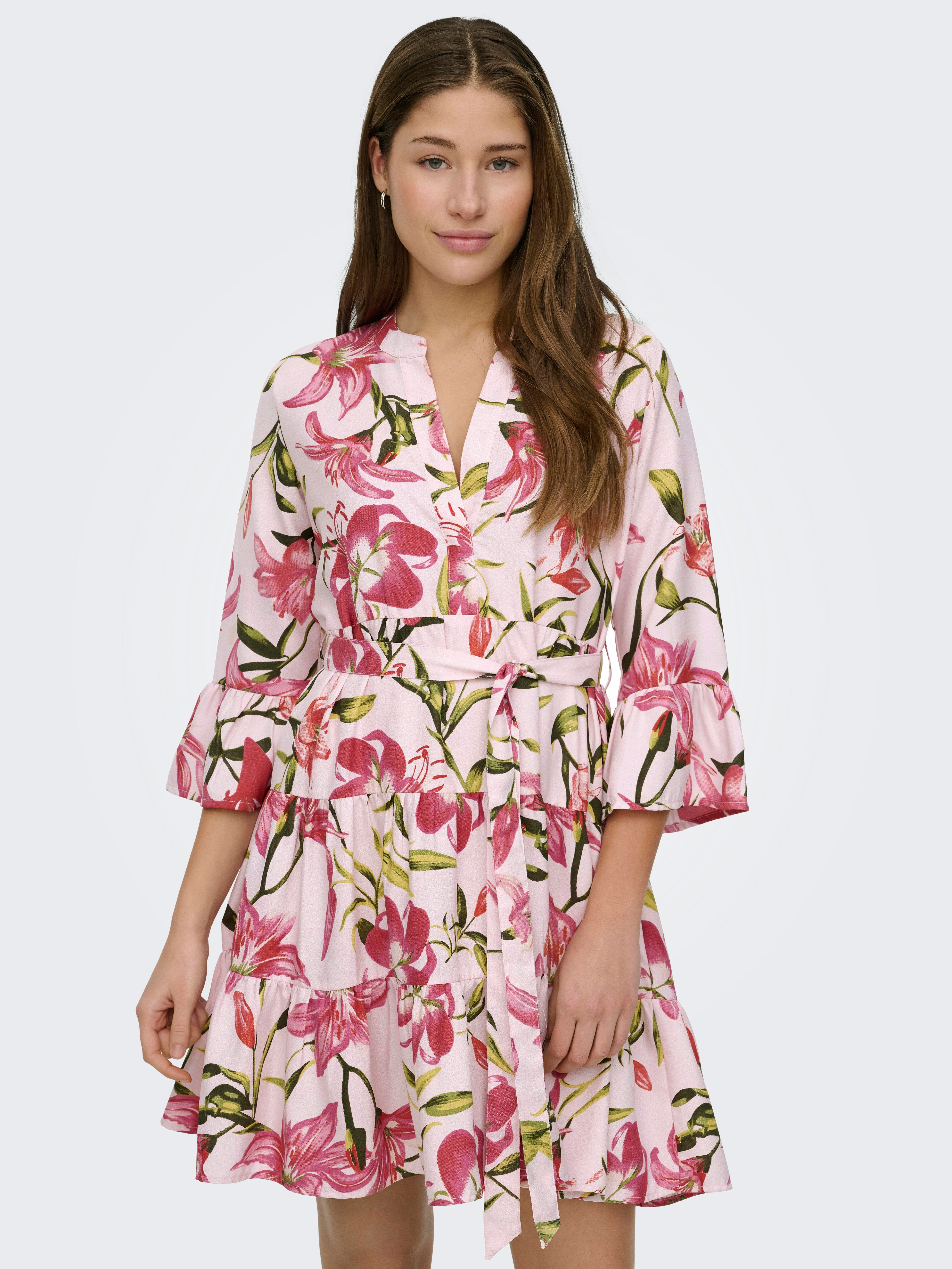 ONLY Tunikakleid ONLSINA LIFE 3/4 SHORT DRESS NOOS WVN mit Volant