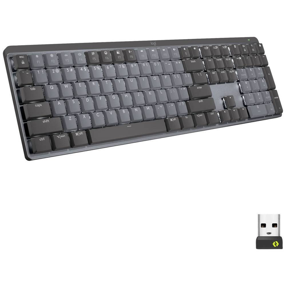 Logitech Wireless-Bluetooth-Tastatur,QWERTZ 920-010749 Tastatur (Abnehmbares Kabel, Beleuchtet, Wiederaufladbar)