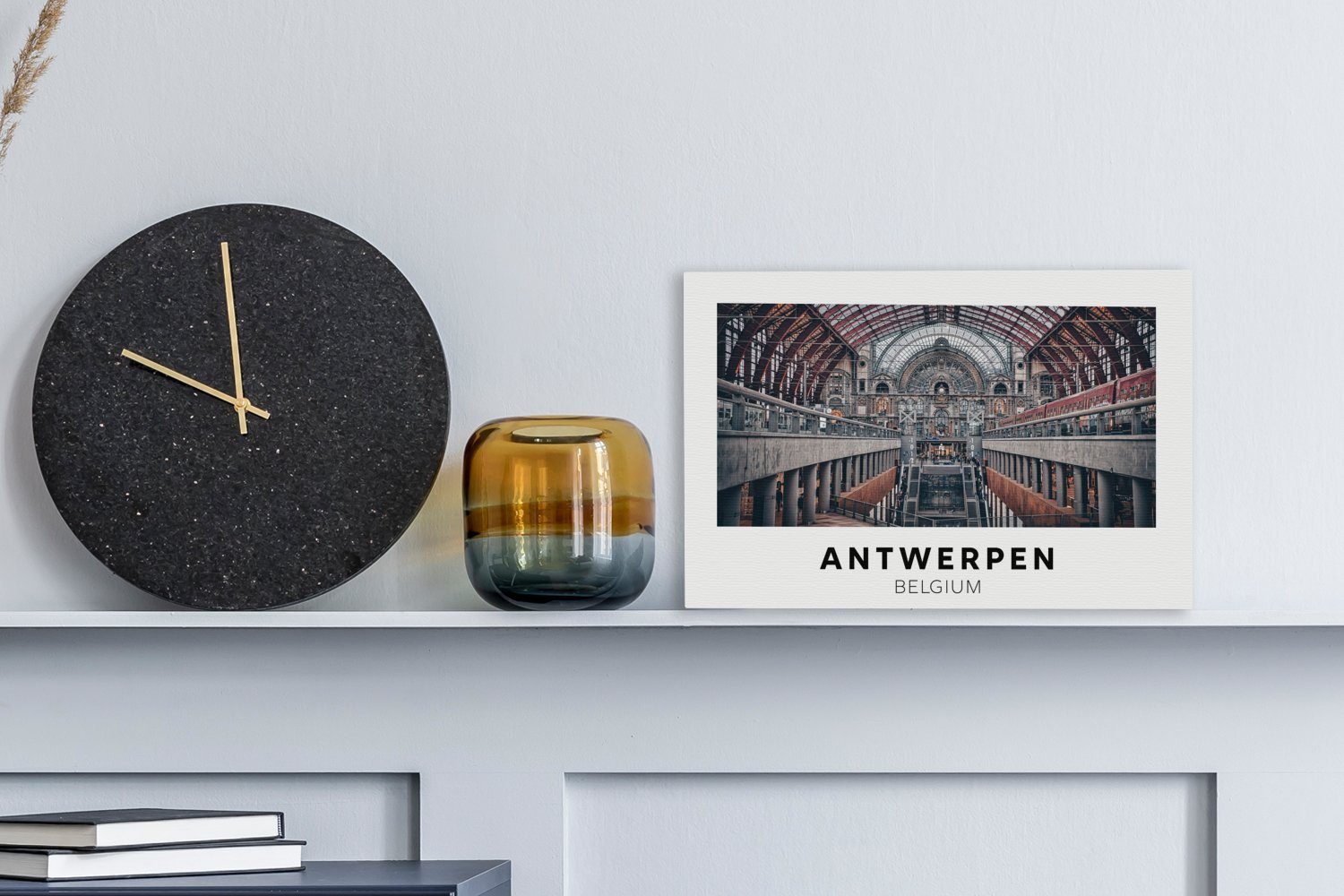 OneMillionCanvasses® Leinwandbild Antwerpen St), (1 - Aufhängefertig, 30x20 - Belgien Leinwandbilder, cm Architektur, Wandbild Wanddeko