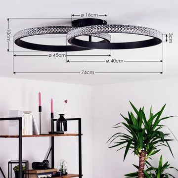 hofstein Deckenleuchte »Tocchi« moderne runde Deckenlampe aus Metall in schwarz/weiß, 3000 Kelvin, LED, 1720 Lumen, dimmbar über herkömmlichen Lichtschalter