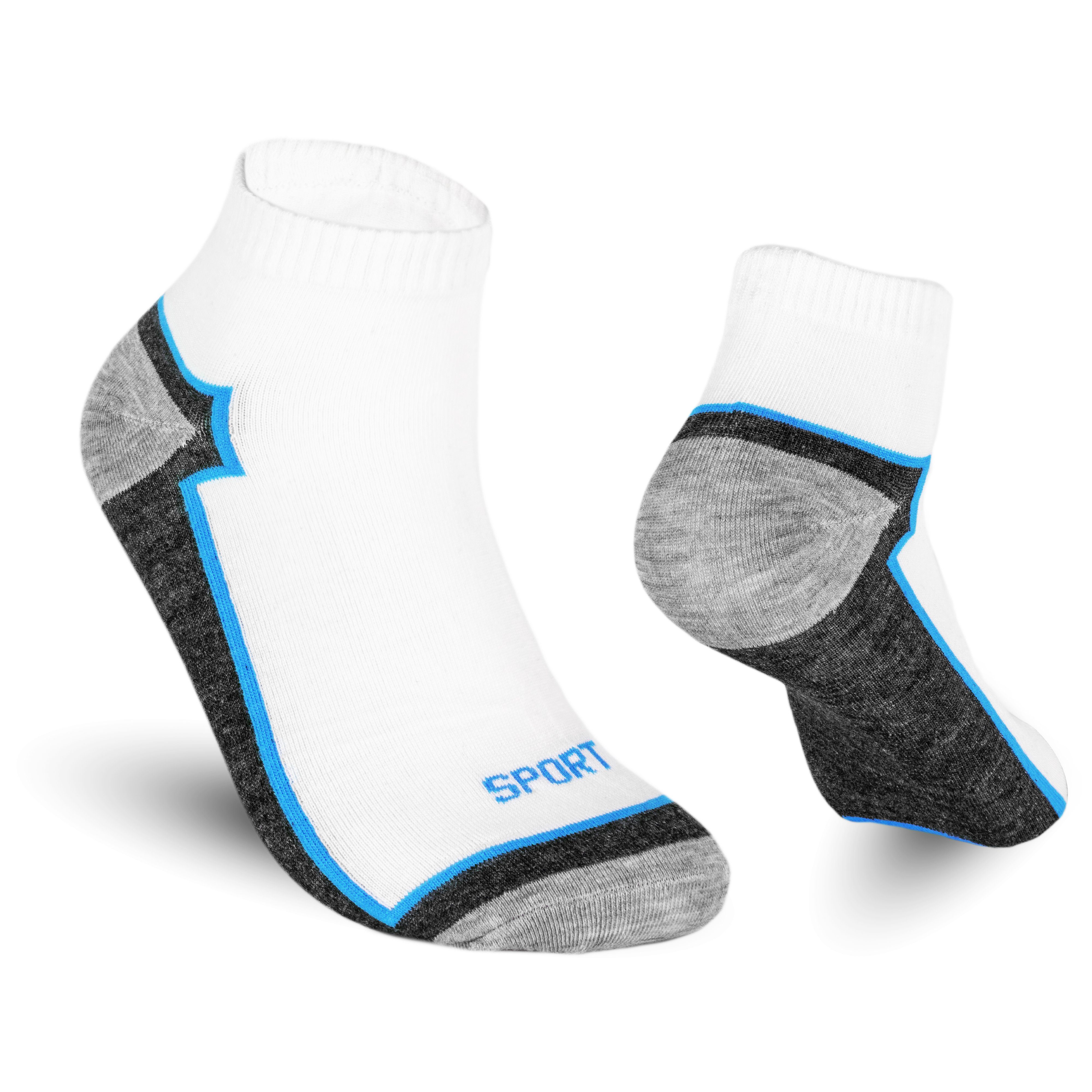 Sport (Packung, Herren Socks & & Freizeit Kurzsocken Damen Füßlinge TEXEMP Langlebig Weiß Paar 6-Paar) Sneaker Robust Baumwolle bis Sneakersocken 18 Socken 6