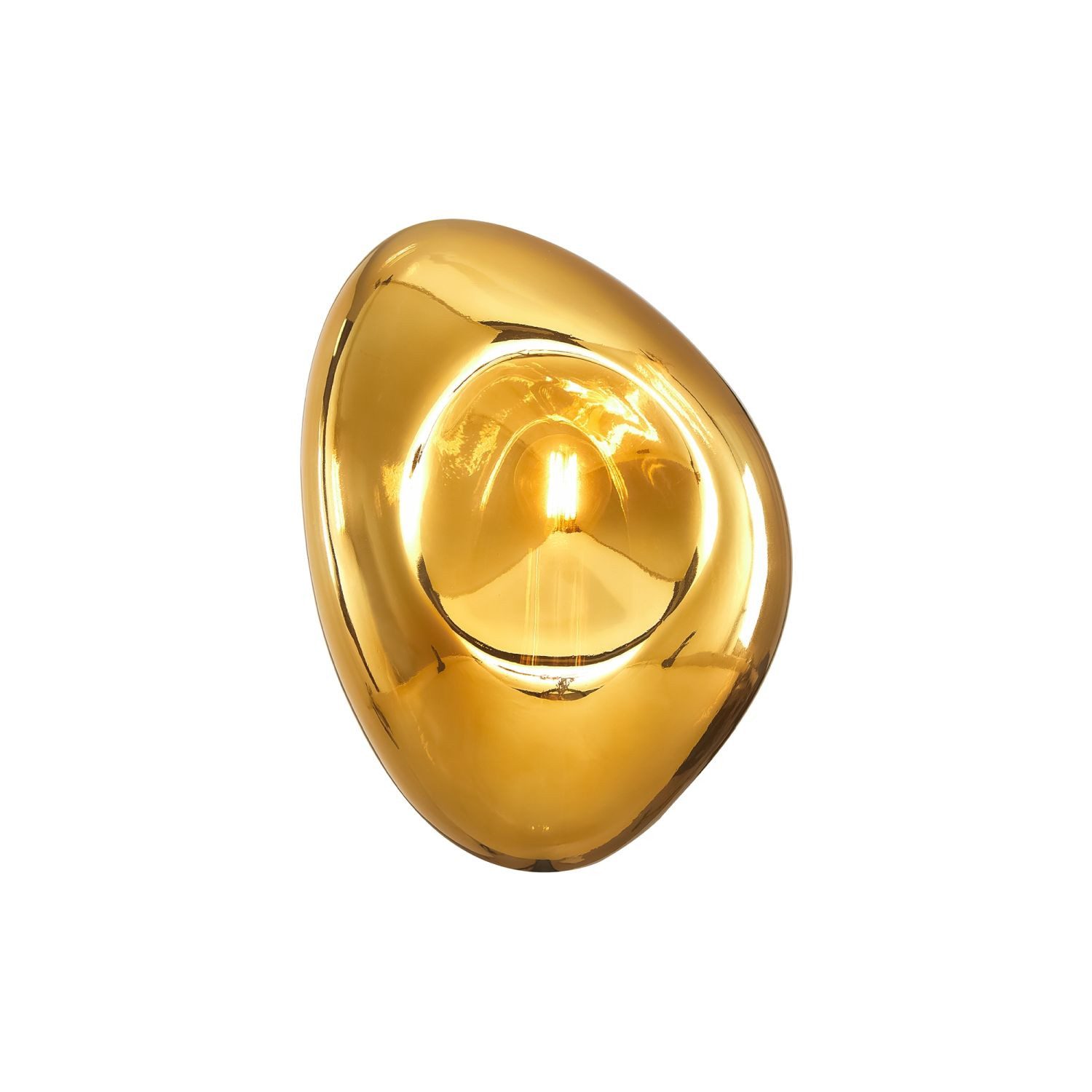 Licht-Erlebnisse Wandleuchte MILAN, ohne Leuchtmittel, Glas Metall 27,5 cm hoch in Gold glänzend E14 Modern