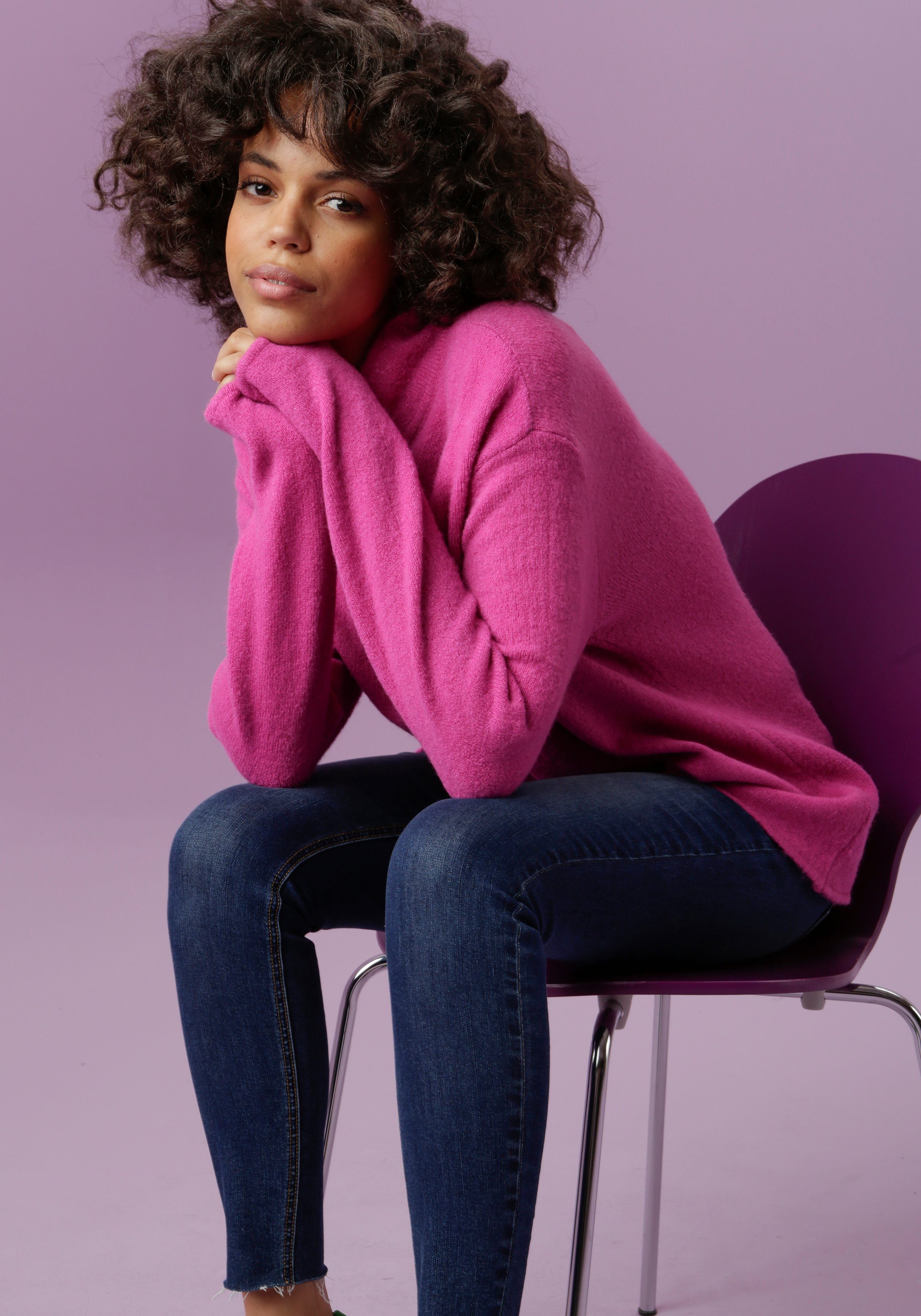 Aniston CASUAL Strickpullover mit Stehkragen