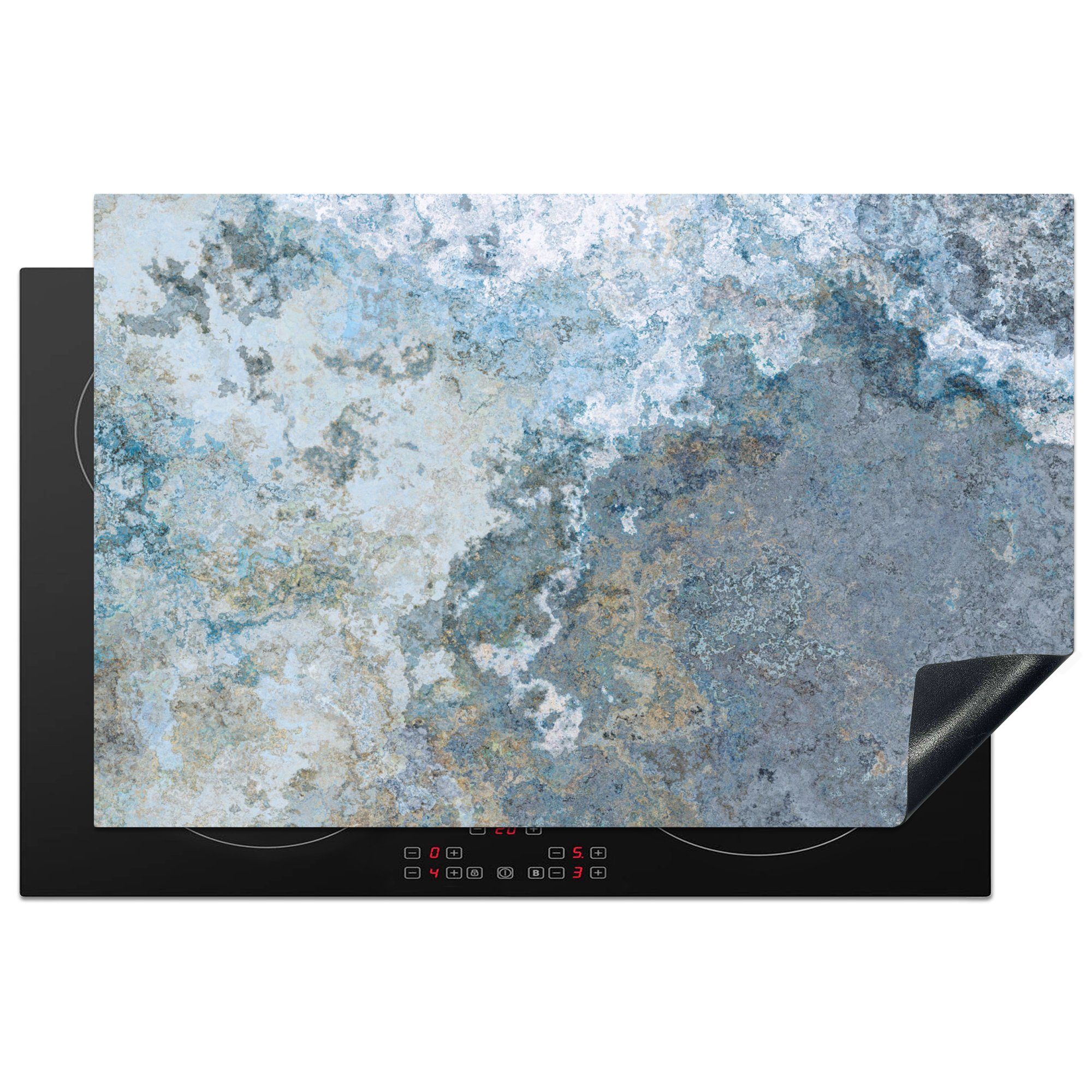 MuchoWow Herdblende-/Abdeckplatte Induktionsschutz - Rost - Beton - Retro - Abdeckplatte für Kochfeld, Vinyl, (1 tlg), 81x52 cm, Induktionskochfeld Schutz für die küche, Ceranfeldabdeckung