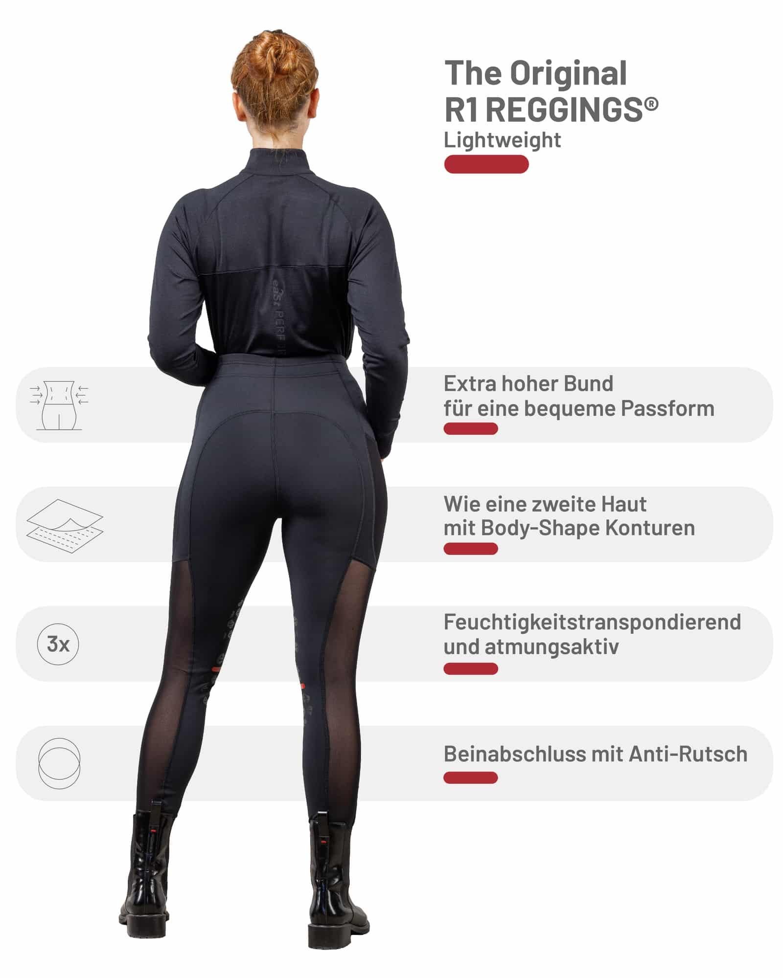 East Reithose Reitleggings Damen REGGINGS® R1 lightweight