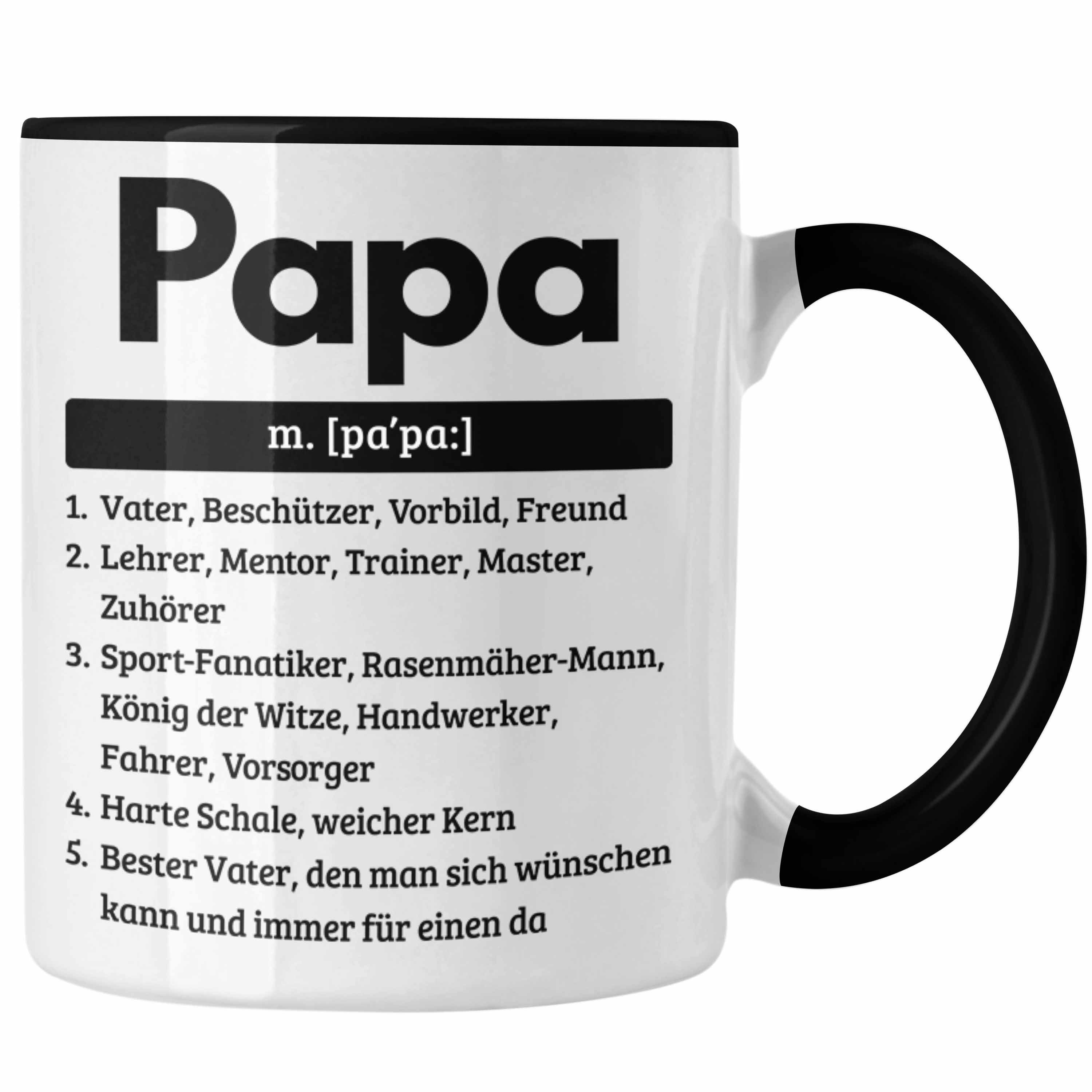 für Tasse Trendation Schwarz Vatertag Papa Geschenk Definition Pa Spruch Tasse für Geschenkidee