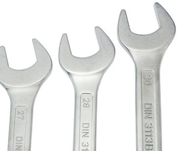 WGB BASIC PLUS Gabel- und Ringschlüssel Ringmaulschlüssel-Satz (Set, 25 St), Ringseite gekröpft