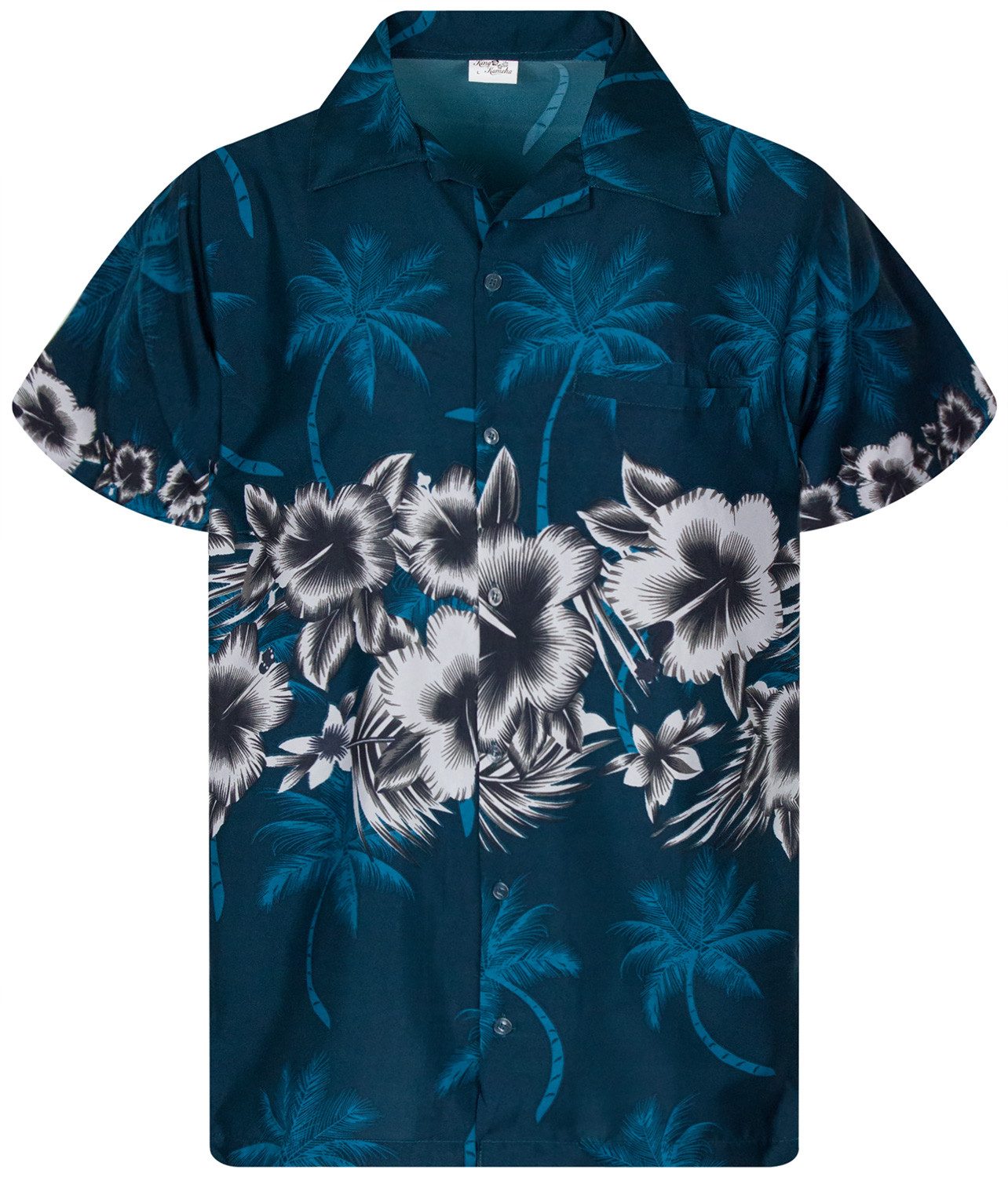 King Kameha Hawaiihemd Flower Chest Funky Hawaii-Hemd Herren Kurzarm Front- günstig online kaufen
