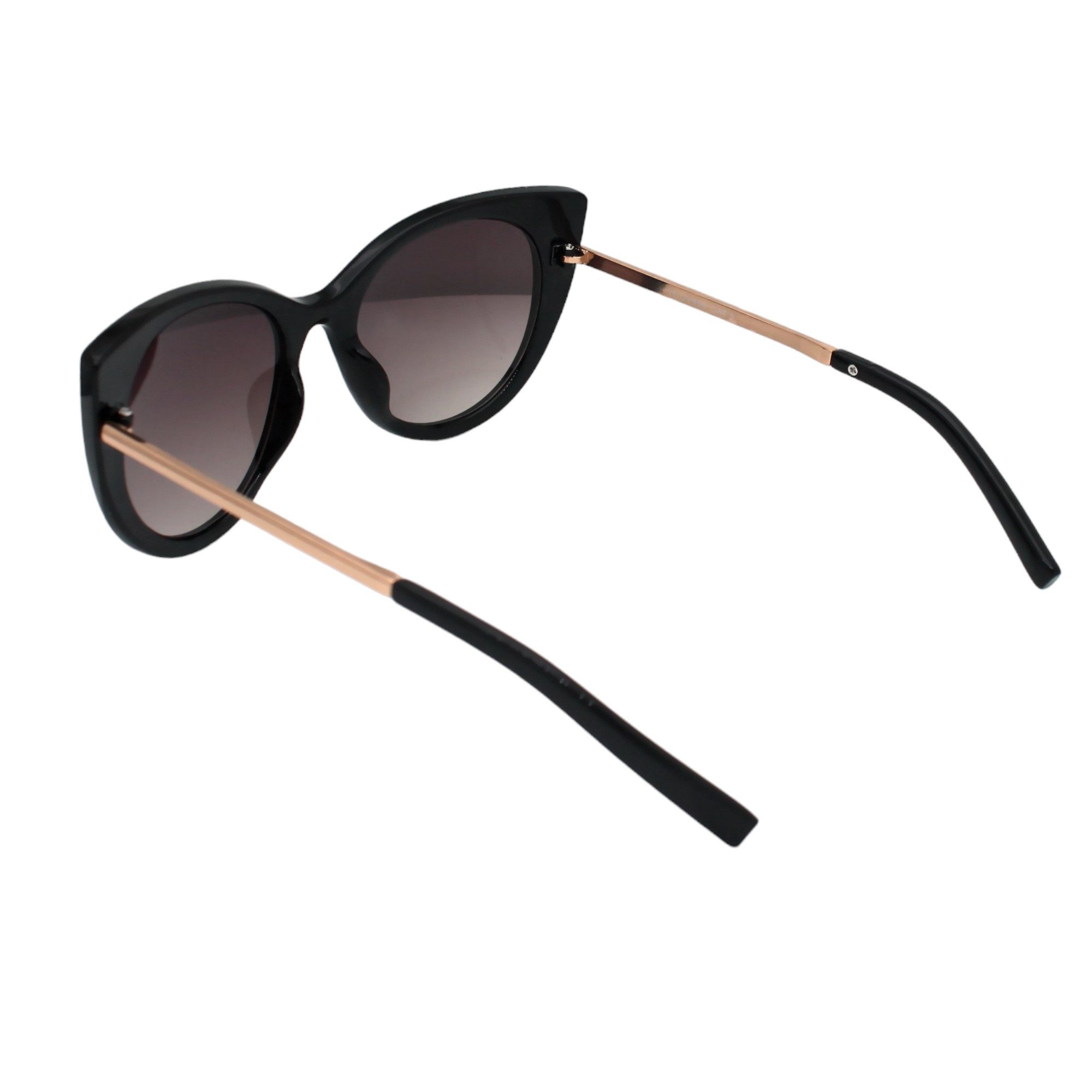 LUXXADA Sonnenbrille (Cat Eye Sonnenbrille Groß Rockabilly Vintage Stil mit Brillenbeutel) Katzenaugen Gläser Schwarz oder Lila Getönt