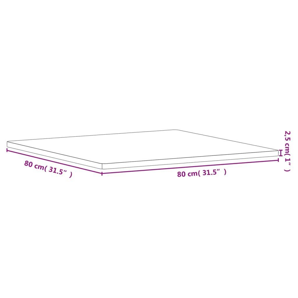 furnicato Tischplatte 80x80x2,5 Massivholz Buche Quadratisch cm