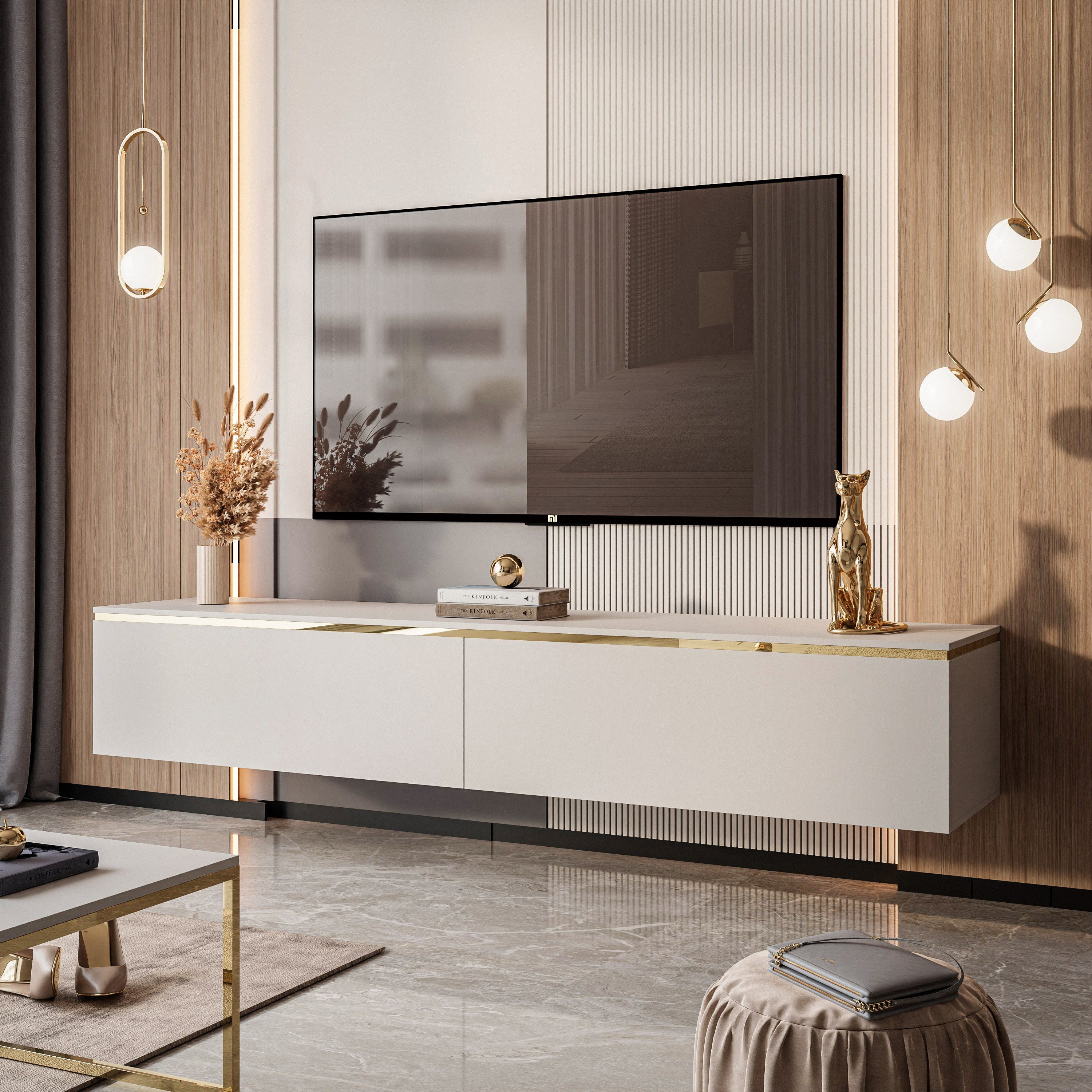 Lookway Lowboard AURORA Kaschmir Hängende TV-Schrank oder auf Beinen 180 cm günstig online kaufen