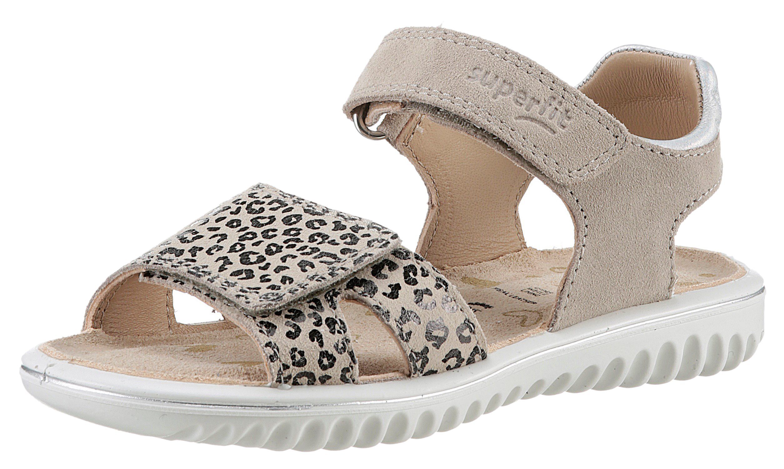 Superfit SPARKLE WMS: mittel Sandale Klett-Sandalette mit Leomuster, Größenschablone zum Download