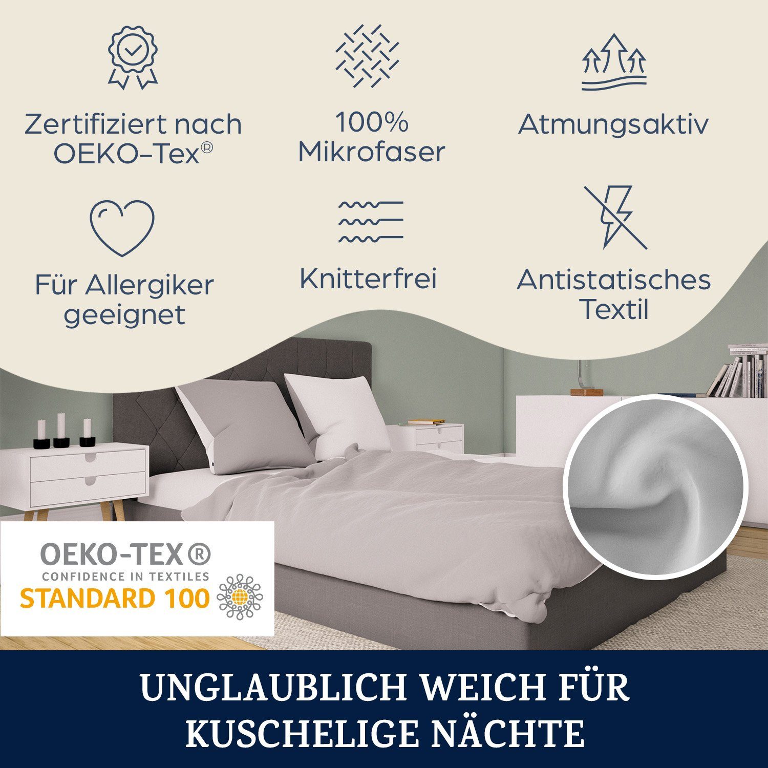 sleepwise Bettwäsche Soft Wonder-Edition Bettwäsche, Mikrofaser-Fleece, 3 teilig – Bild 4 von 5