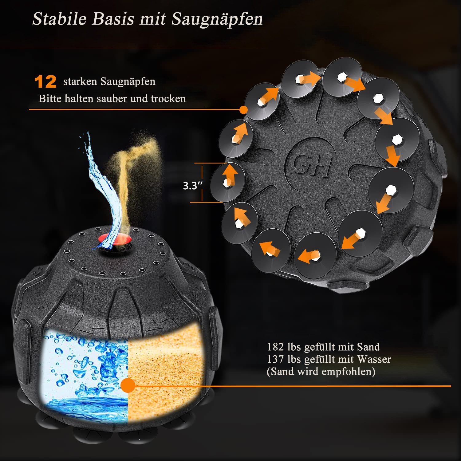 Dripex Boxsack Freistehender Boxsäcke Standboxsack MMA Boxpartner, Einzigartige Gummi Integrierte Stoßdämpfung, Geräuschabsorption