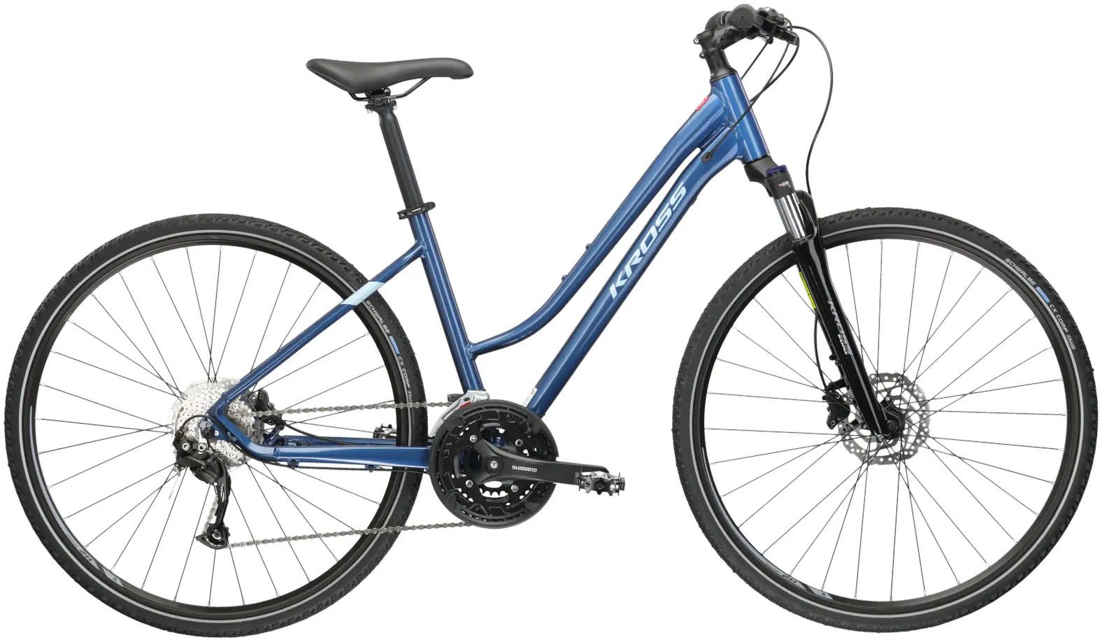 Kross Crossrad KROSS Crossbike Evado 6.0 28" blau 27 Gänge, 27 Gang Shimano Alivio M3100 Schaltwerk, Kettenschaltung