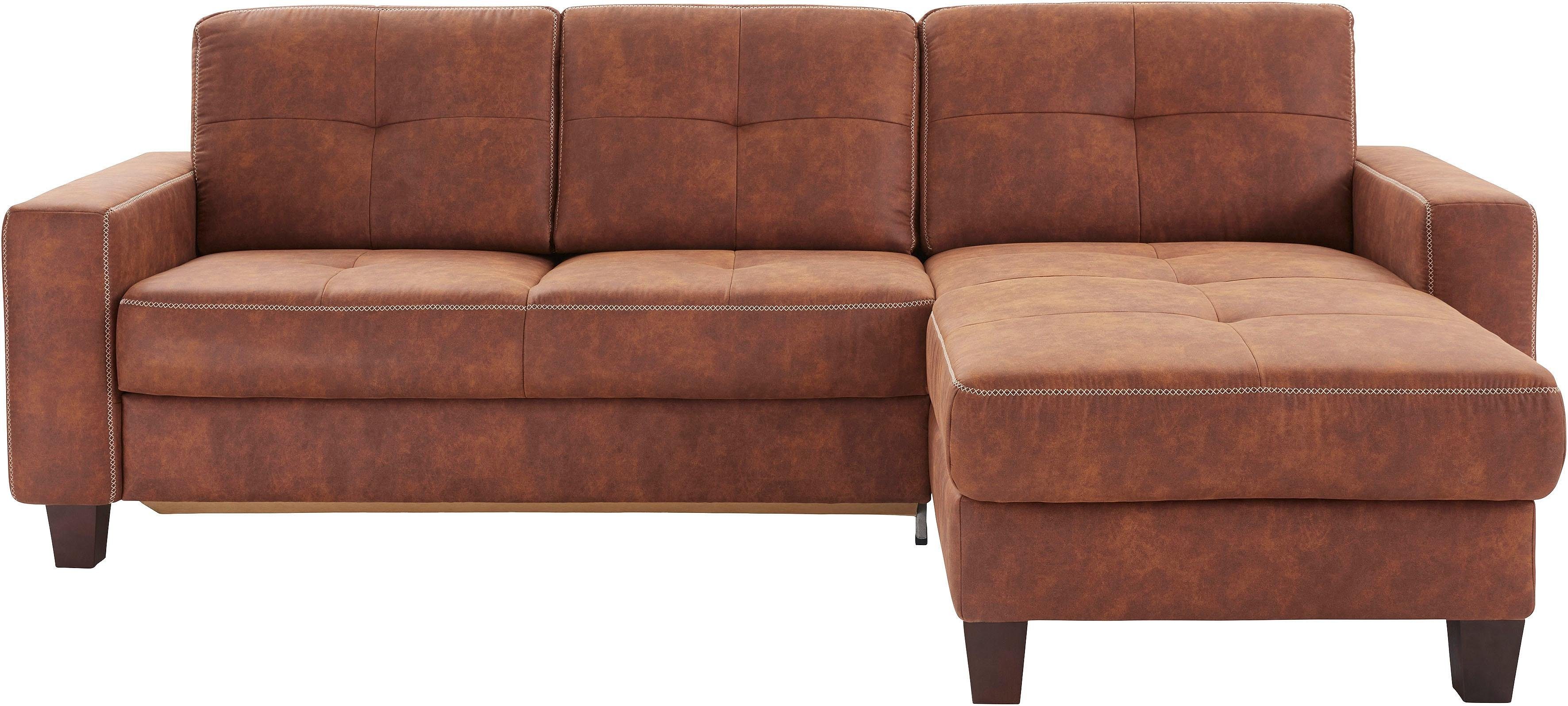 Places of Style Ecksofa "Varese L-Form", wahlweise mit Bettfunktion und Vor günstig online kaufen