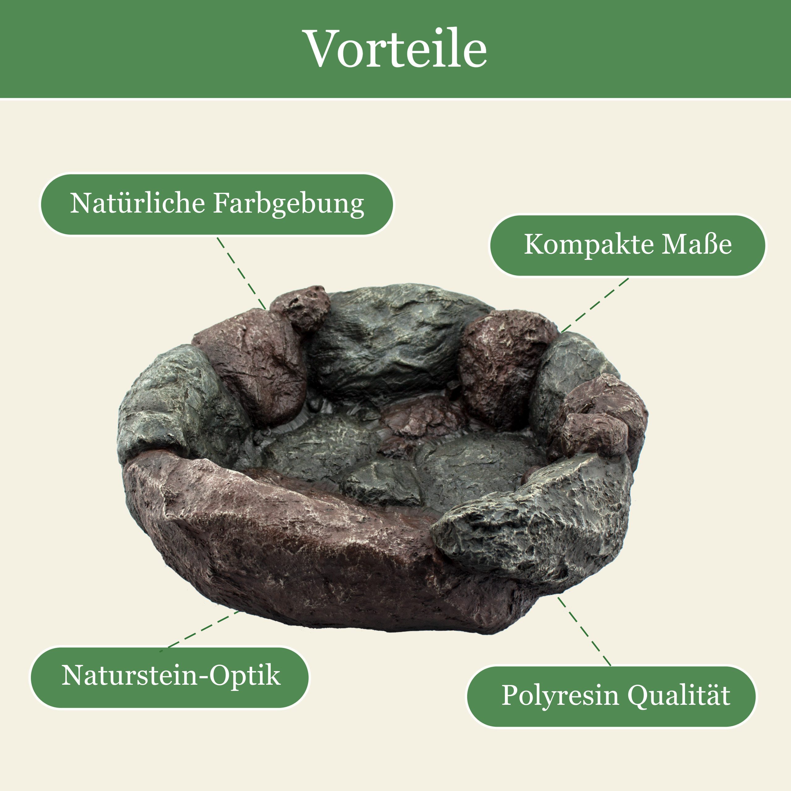 INTERGARDEN Vogeltränke Vogelbad groß für Vögel und Insekten, Wasserschale