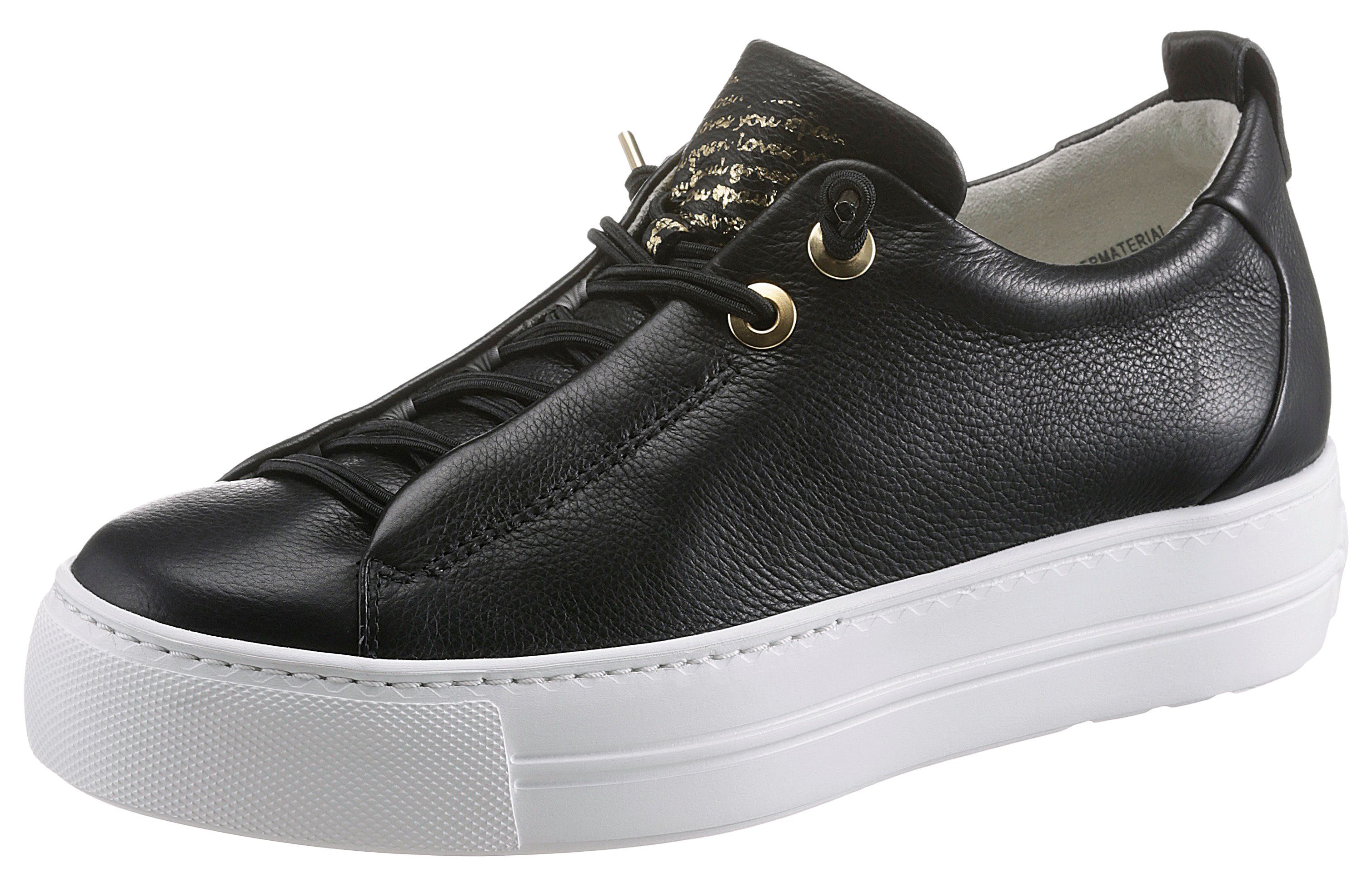 Paul Green Slip-On Sneaker mit praktischer Gummizugschnürung schwarz-goldfarben