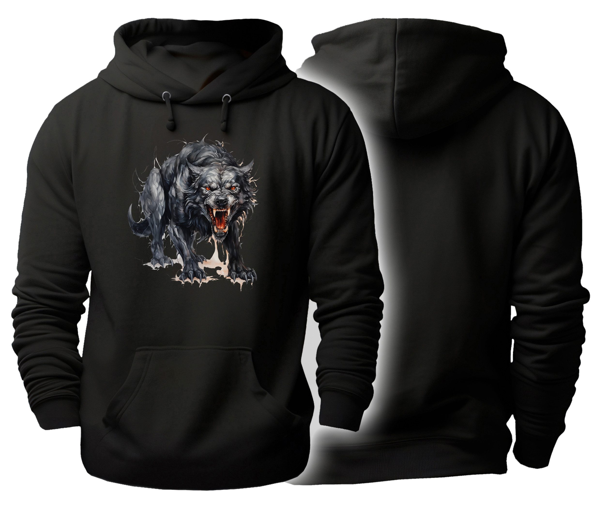 Hoodie Halloween Kapuzen Pulli - Werwolf