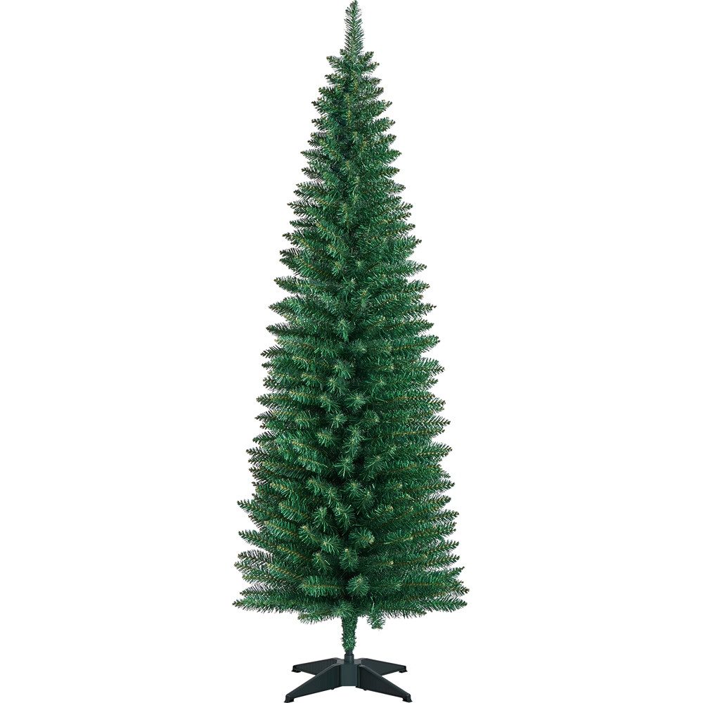 Yaheetech Künstlicher Weihnachtsbaum 154/183/215 cm H Bleistift Weihnachtsbaum für Flur & Wohnzimmer, Christbaum Künstlicher Tannenbaum Großer Weihnachtsbaum