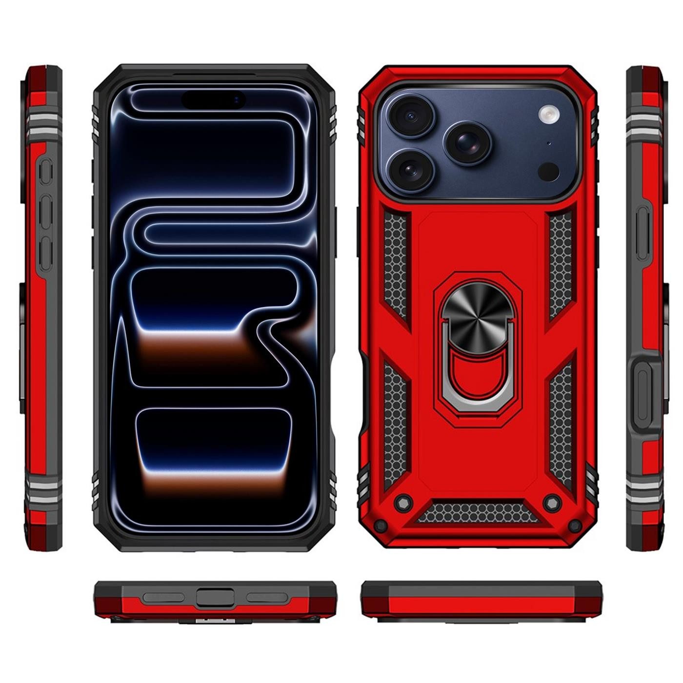CoolGadget Handyhülle Armor Shield Case für Apple iPhone 17 Pro Max 6,9 Zoll, Outdoor mit Magnet Ringhalterung Handy Hülle für iPhone 17 Pro Max