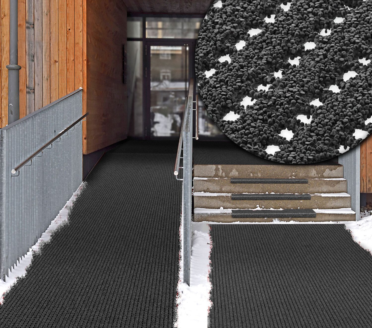 MELIUS VIVERE Antirutschmatte SafeStep Sicherheitsmatte PRO Basalt 1,20 x 0,50 Meter