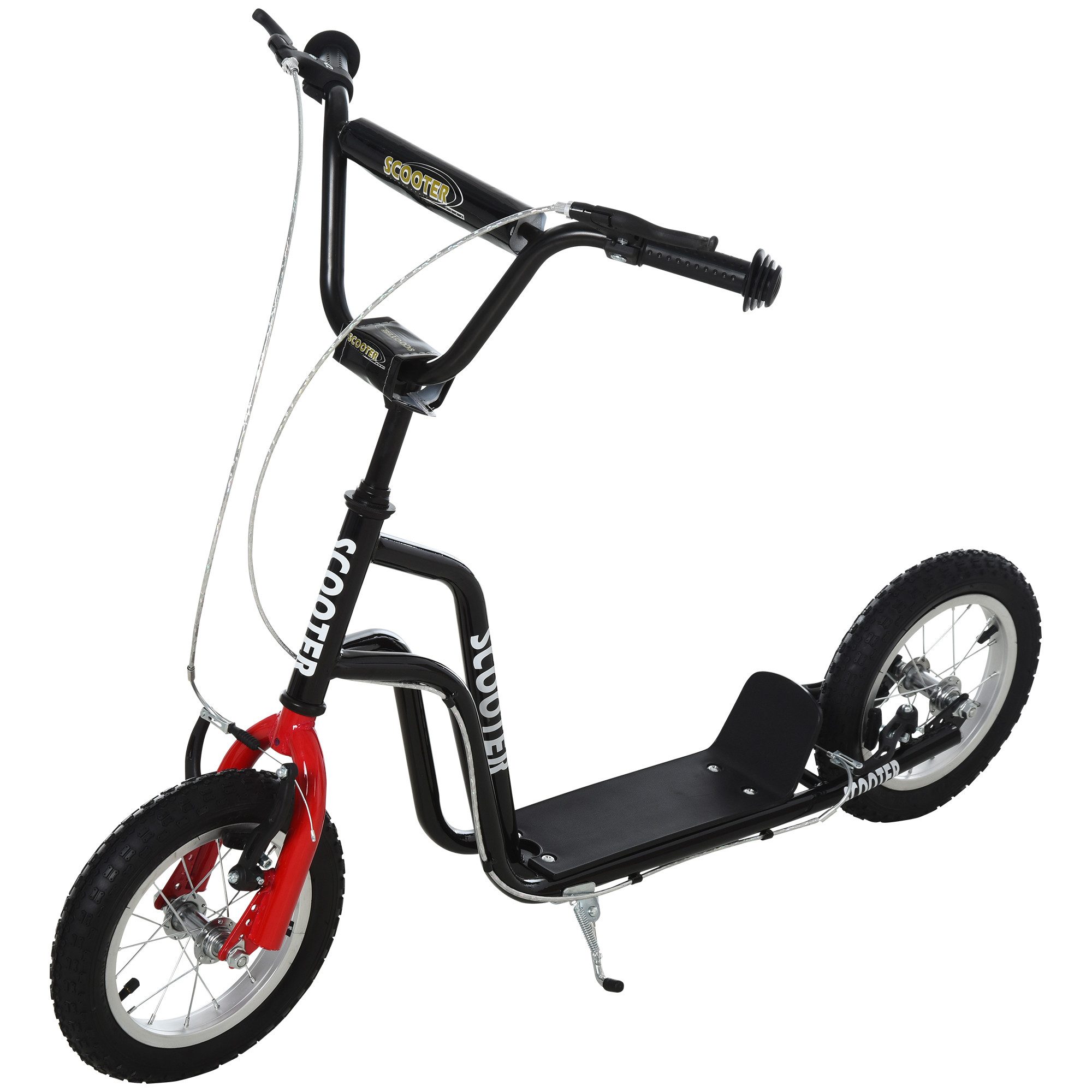 HOMCOM Scooter Tretroller mit verstellbarem Lenker, großen Rädern Kickscooter, 0 km/h, (Scooter, 1 tlg., Kinderscooter), 120L x 58B x 75-80H cm