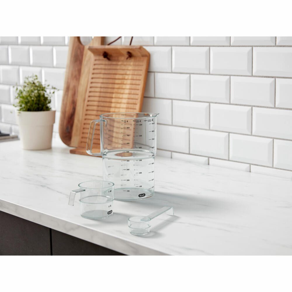 ROSTI Messbecher Set Mensura 3-tlg. Klar, SAN-Kunststoff, (Set, 3-St)