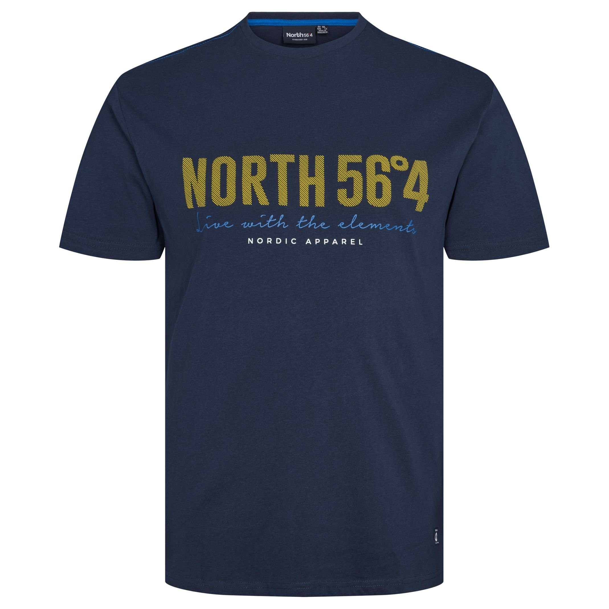 north 56 4 North 56°4 T-Shirt bedruckt XXL von Rundhalsshirt in Größen, blau