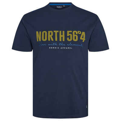 north 56 4 Rundhalsshirt T-Shirt von North 56°4 bedruckt in XXL Größen, blau