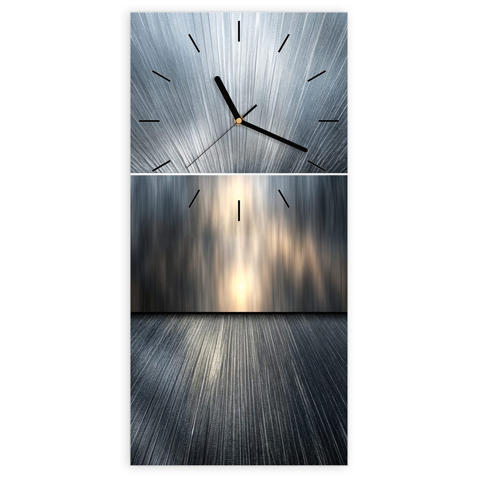 Wanduhr Glasuhr Wandkunst Größe 30 x 60 cm mit Motiv Energieblitz
