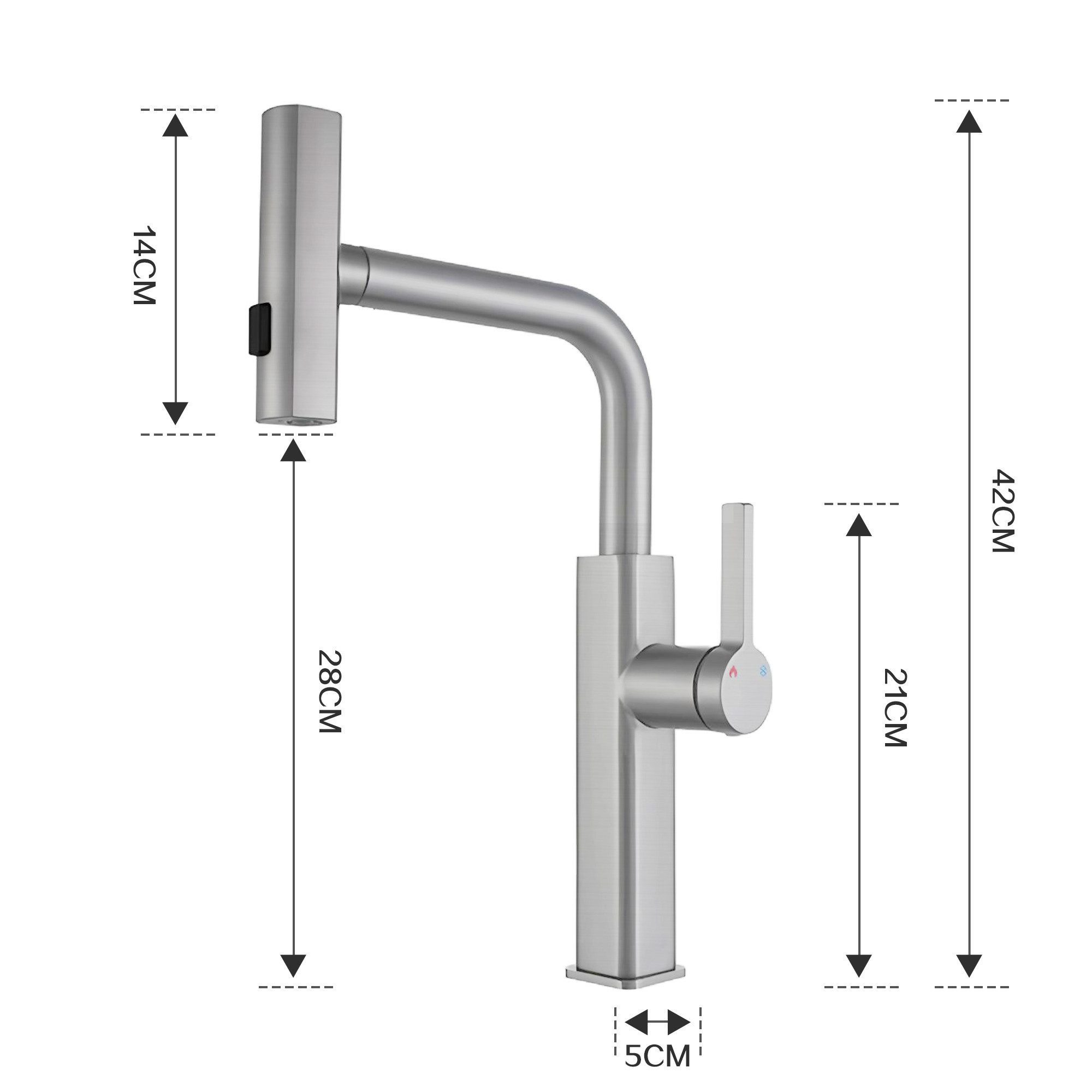 SEHAUSEU Küchenarmatur Wasserhahn Küche Bad Spültischarmatur ausziehbar 3 S günstig online kaufen