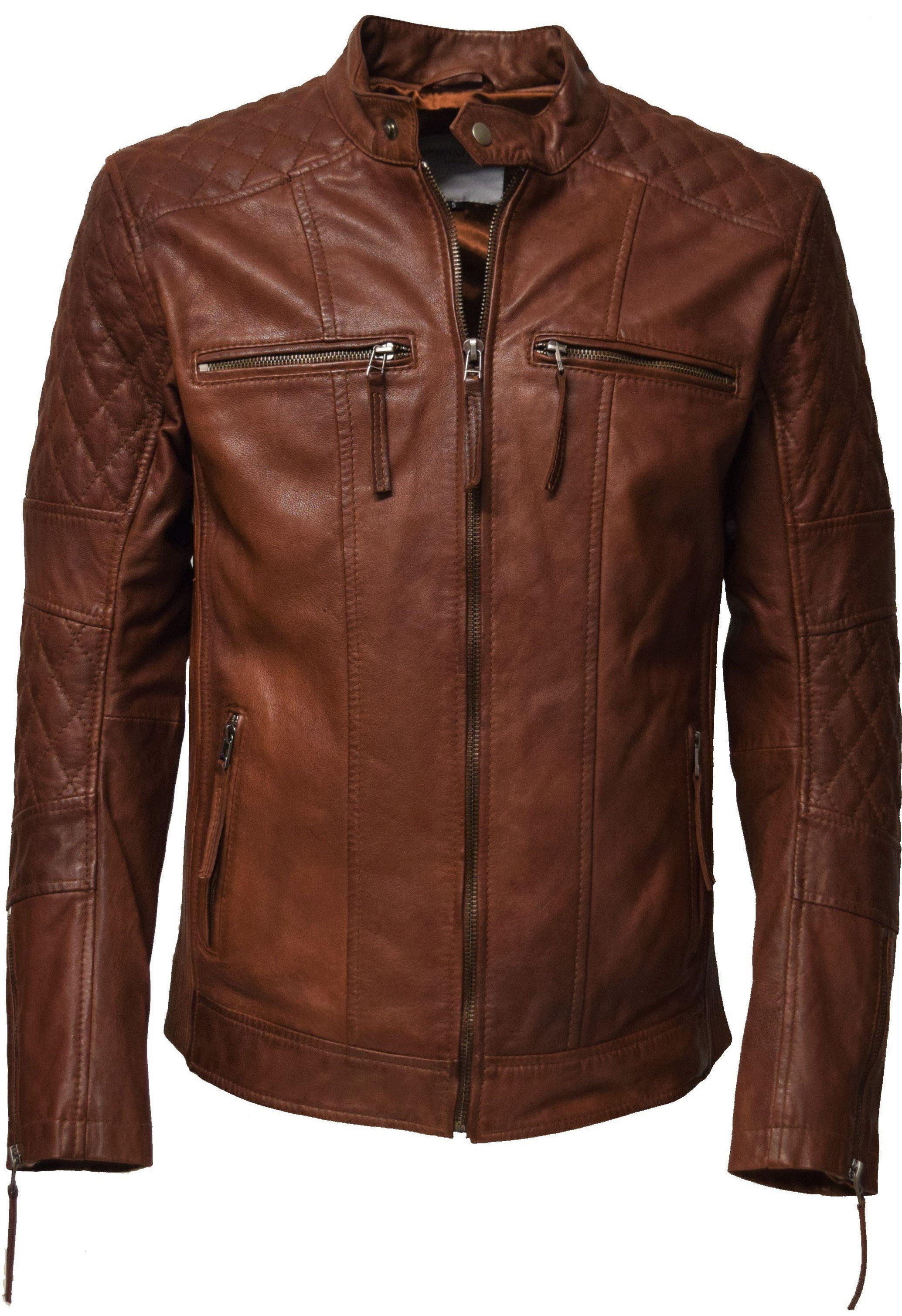 Zimmert Leather Lederjacke Alex washed, gesteppt, pflanzlich gegerbt, Schwa günstig online kaufen
