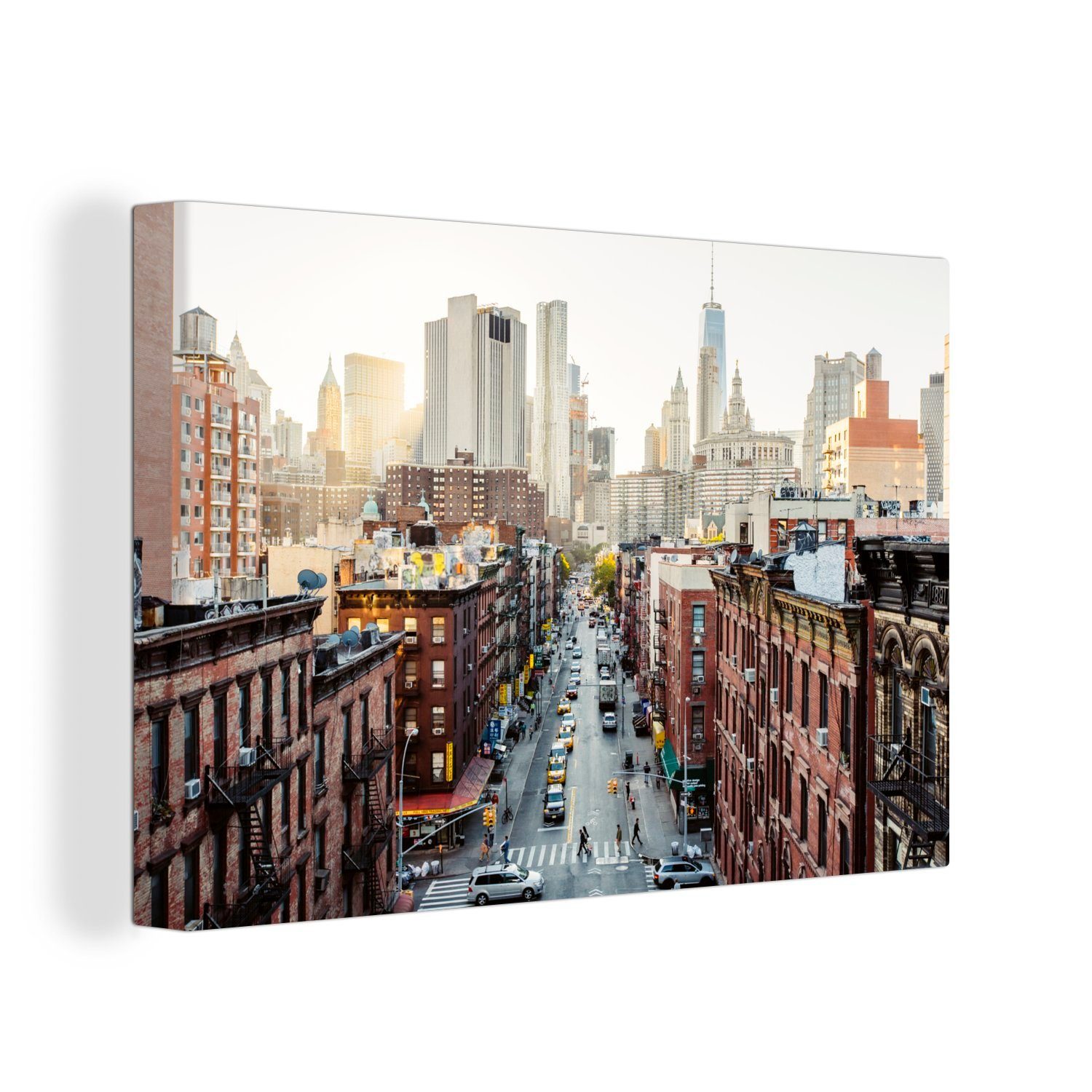 OneMillionCanvasses® Leinwandbild Die Straßen von New York, (1 St), Wandbild Leinwandbilder, Aufhängefertig, Wanddeko, 30x20 cm