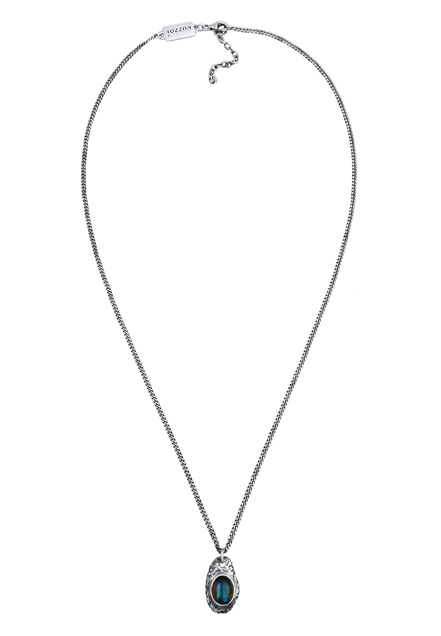 Kuzzoi Kette mit Anhänger Herren Labradorit Anhänger 925 Silber