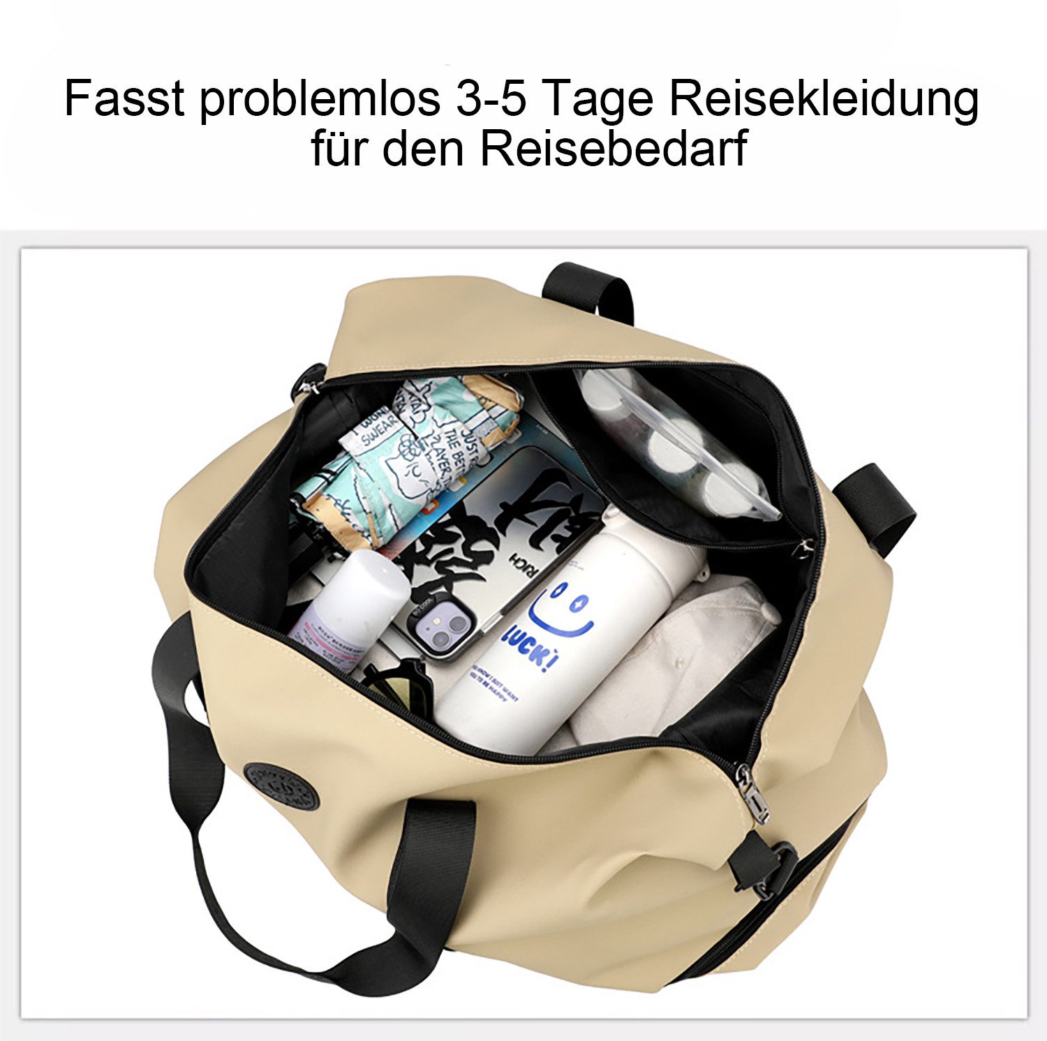 OYLCDI Reisetasche Sporttasche Fitnesstasche,Große Umhängetasche mit Schuhfach&Nassfach (50L), Verstellbare Schultergurt, für Yoga, Schwimmen, Tourismus, Fitnes – Bild 2 von 5