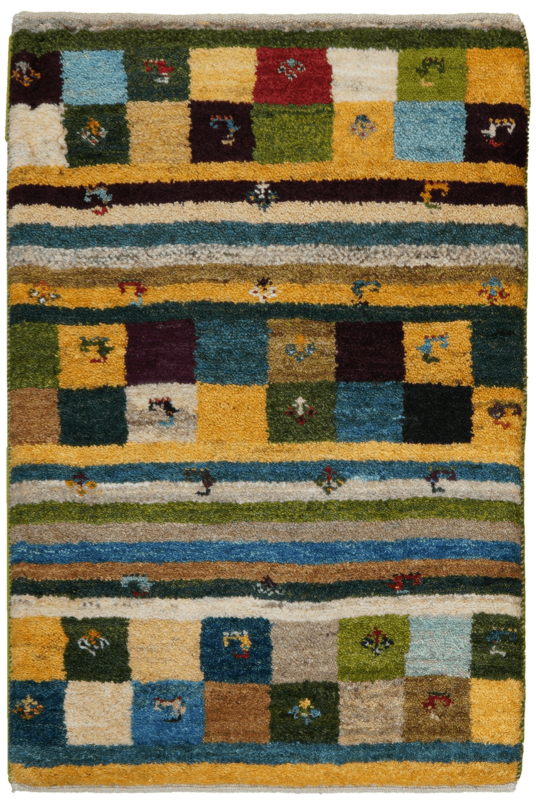 Rugtales Hochflor-Teppich Gabbeh Sonnat 91x61cm, Rechteck, Handgemachtes Unikat, nachhaltig und fair gefertigt