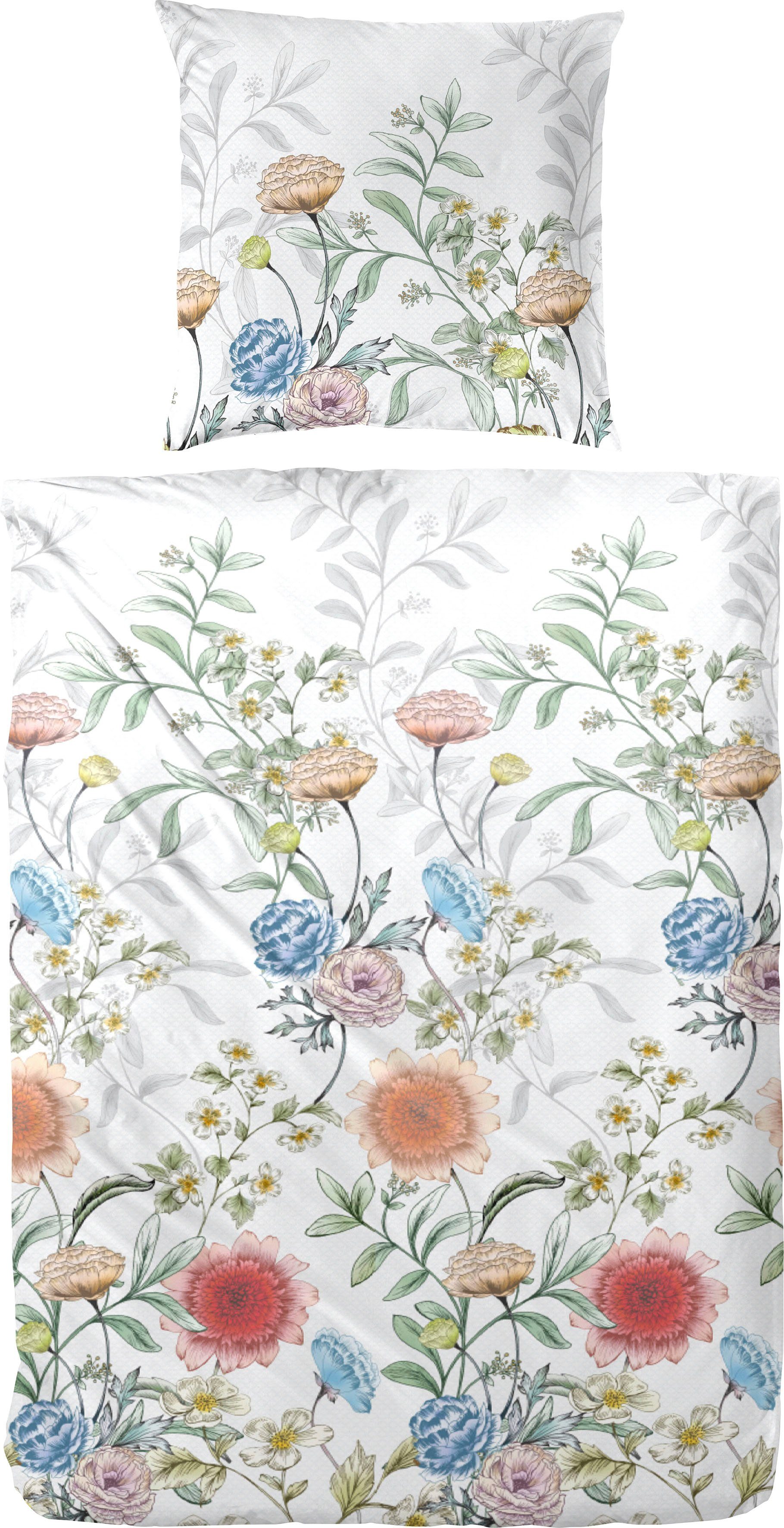 Primera Bettwäsche Mako-Satin-Bettwäsche Gartenparty, Mako-Satin, 2 günstig online kaufen