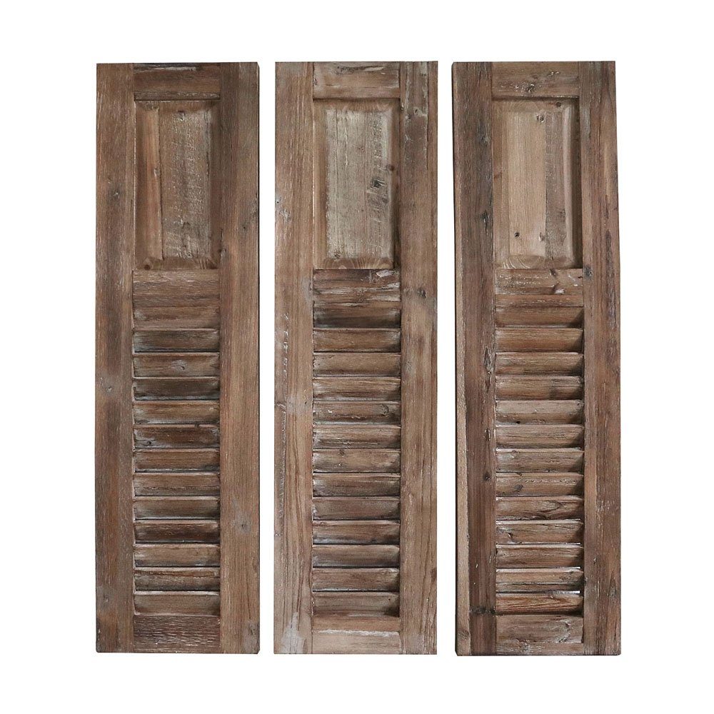 Fensterladen braun Wanddeko Dekoobjekt aus H110cm 3 SHUTTERS Holz im Landhausstil Grafelstein