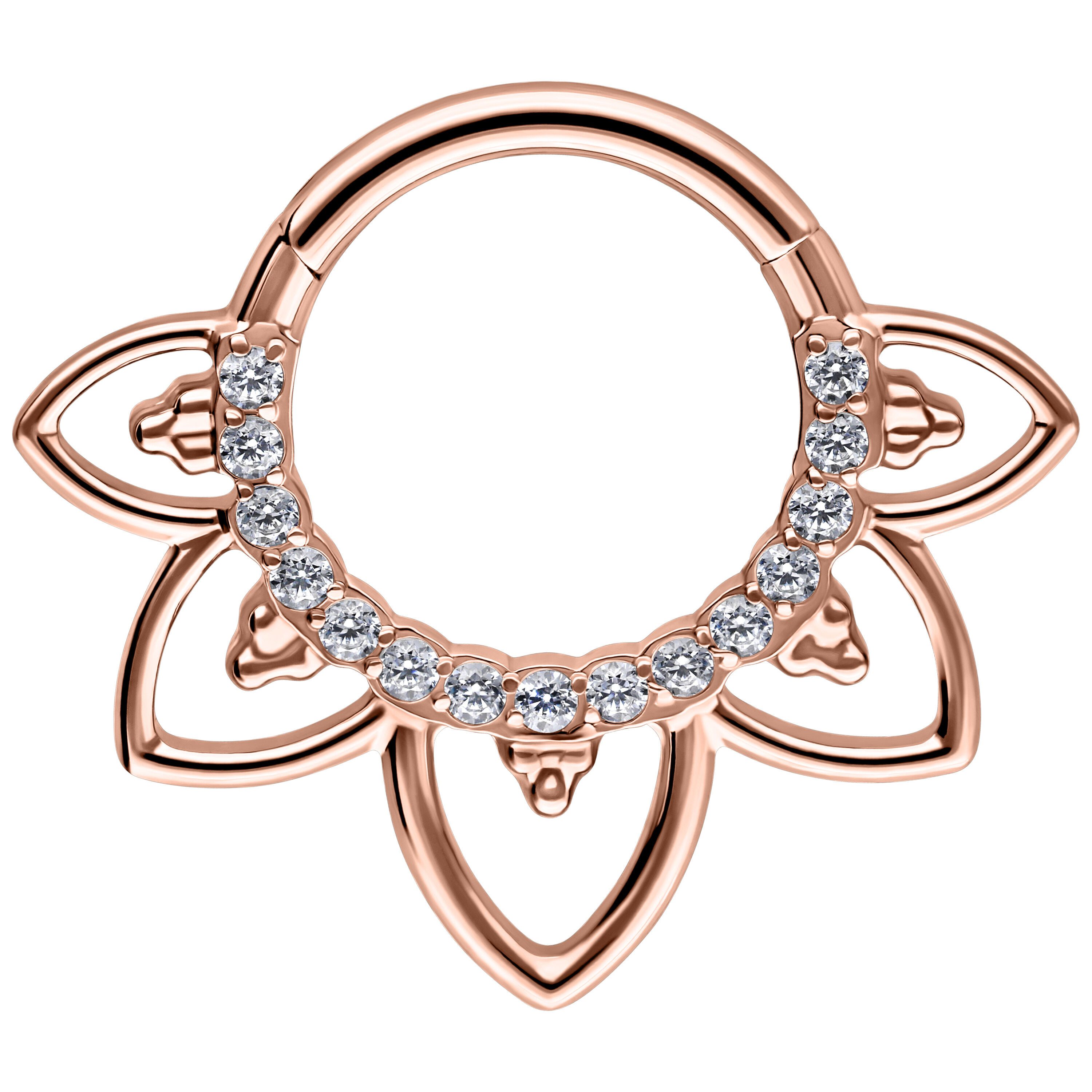 Wildcat Nasenpiercing Flower Lines Crystal Septum Clicker für Ohr, Nase, 1 günstig online kaufen