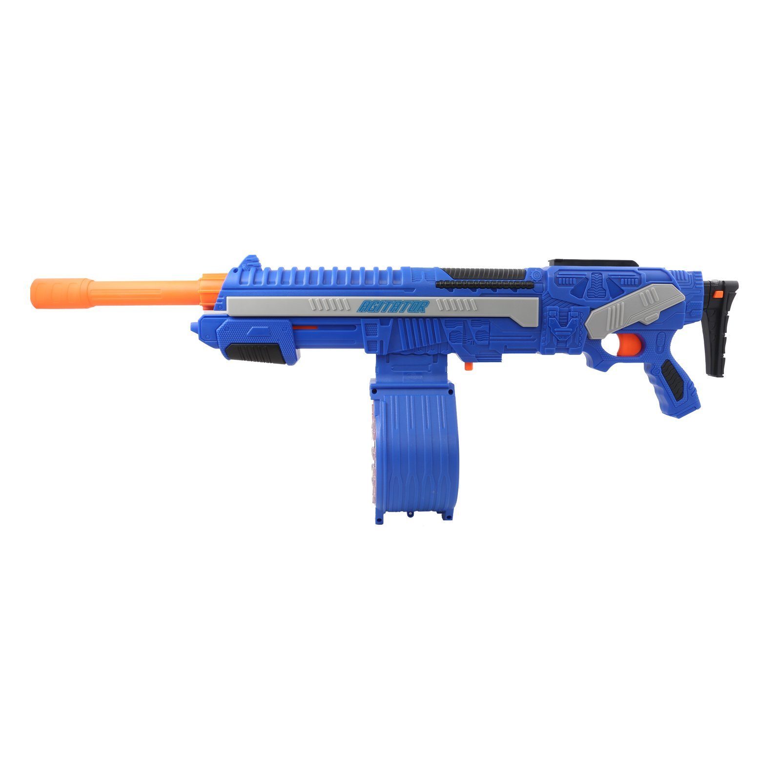 Buzz Bee Toys Blaster Dartblaster Agitator - Kompatibel mit Nerf Darts, Pump Action Blaster mit großer Trommel und aufschraubbarem Lauf