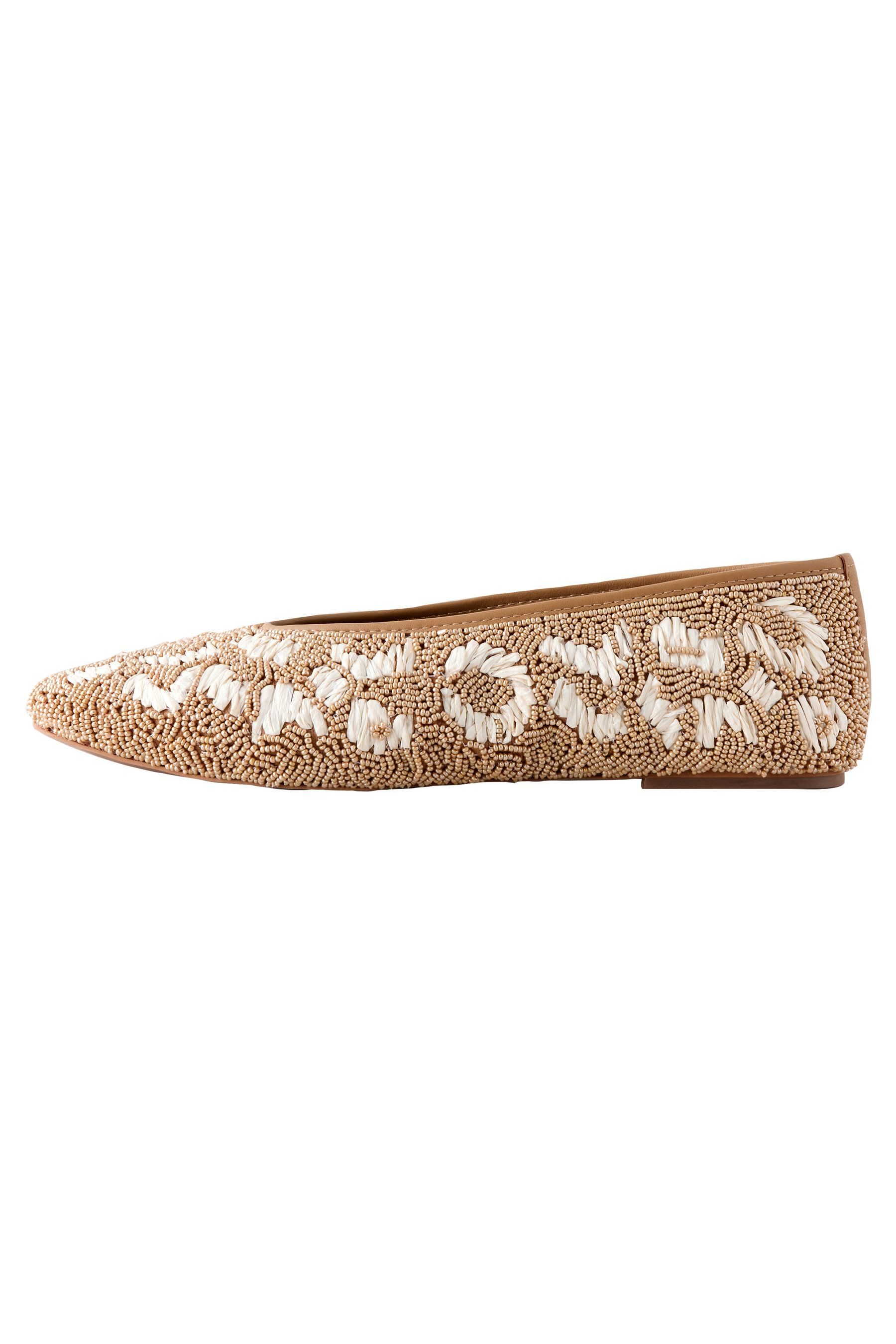 Next N. Premium flache Ballerinas mit Perlen Ballerina