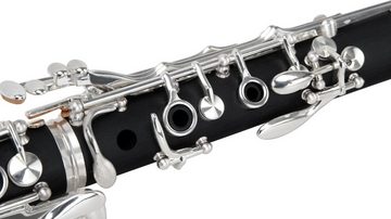 Classic Cantabile Klarinette CLK-10 - aus ABS Kunststoff, boehmisch, 17 Klappen, 5 Ringe, Mechanik versilbert, ideales Schülerinstrument