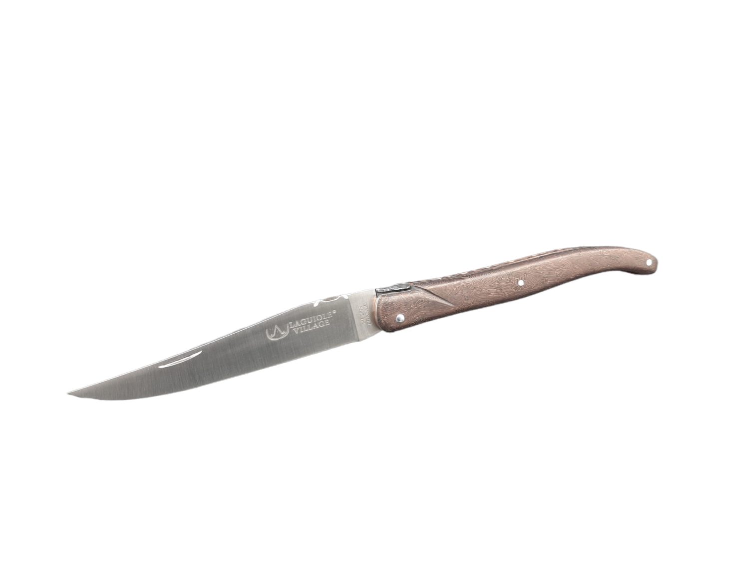 Laguiole Village Карманные ножи Laguiole Village Карманные ножи mit 12 cm Carbonfaser/Kupfergriff, (1 St), Карманные ножи, Handarbeit, Edelstahlklinge, Carbonfaser, Kupfergriff