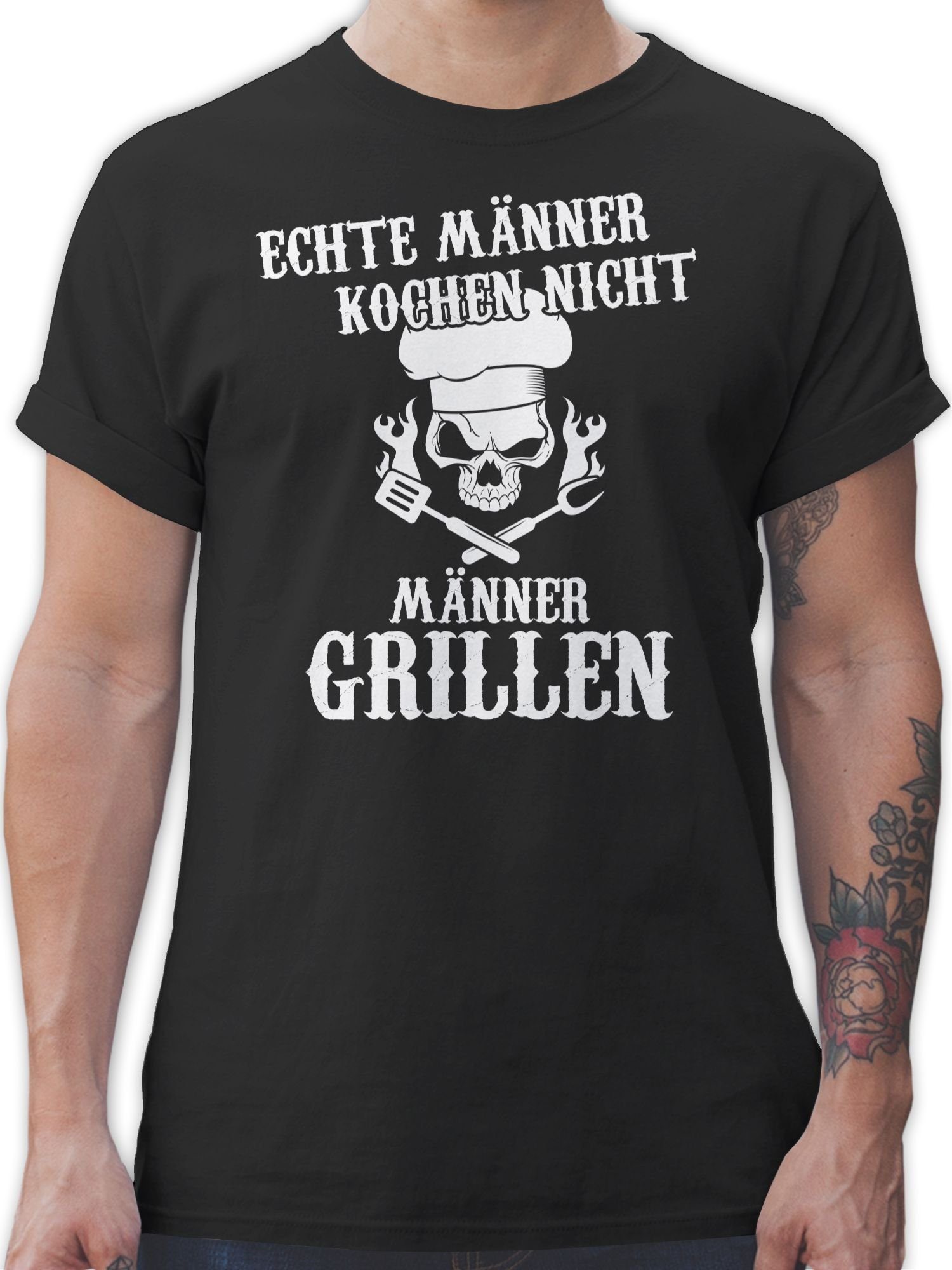 Shirtracer T-Shirt Echte Männer kochen nicht Männer grillen - Grillzubehör  & Grillen Geschenk - Herren Premium T-Shirt grill tshirt für männer -  grillen - koch shirt herren