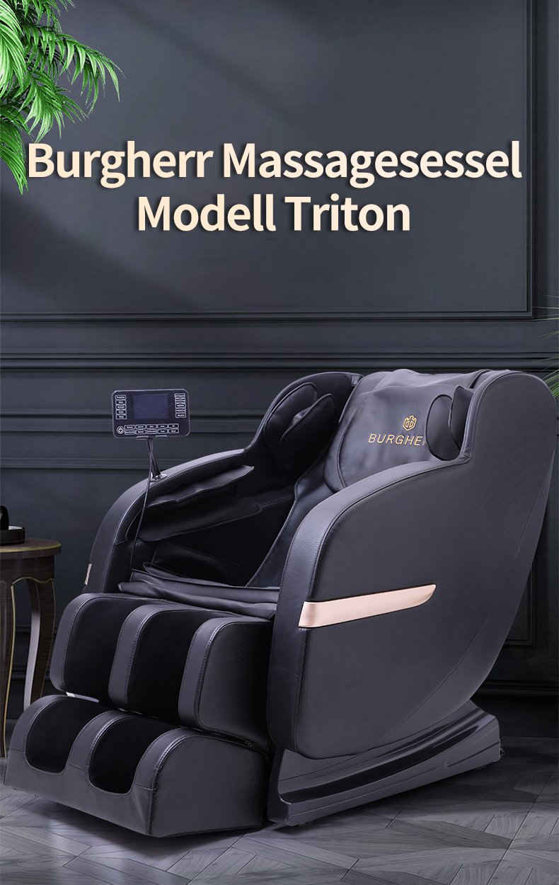 Burgherr Massagesessel Burgherr Massagesessel "Triton" schwarz Massage Sessel TV Relaxsessel, Zero Gravity, Wärmefunktion
