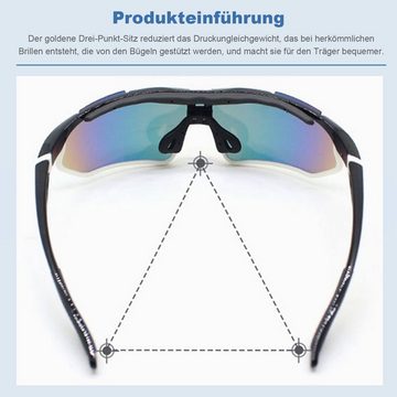 Daisred Fahrradbrille Herren Schutzbrille Sportbrille Sonnenbrille Outdoor