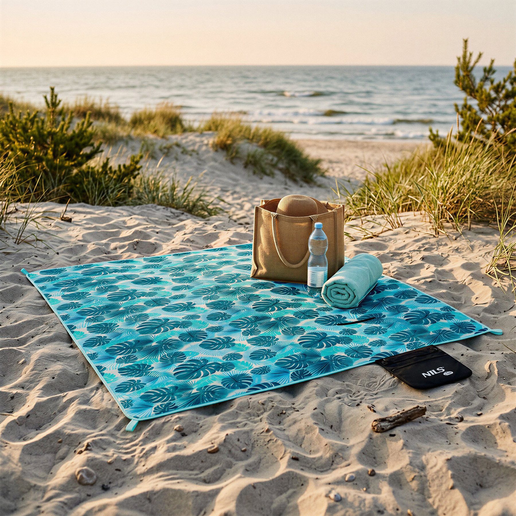 Picknickdecke Stranddecke Campingdecke Outdoordecke, Nils, wasserabweisend, wärmeisolierend, faltbar, Tragegurt